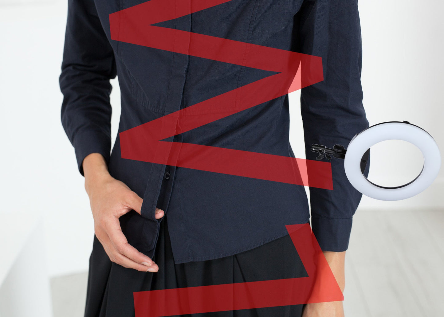 Wrinkled Tux Shirt in Navy