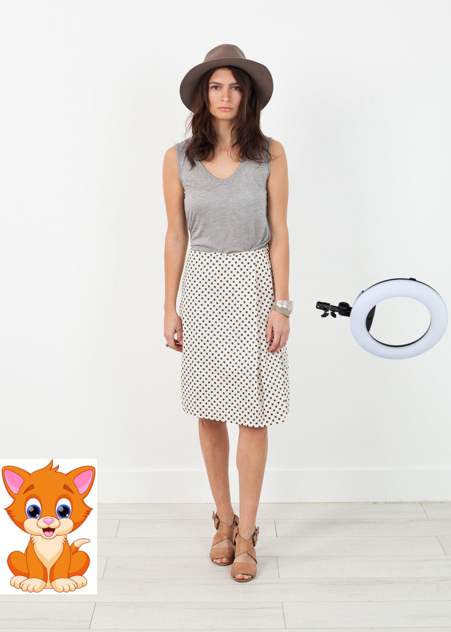 Pleated Skirt in Glitter Dots