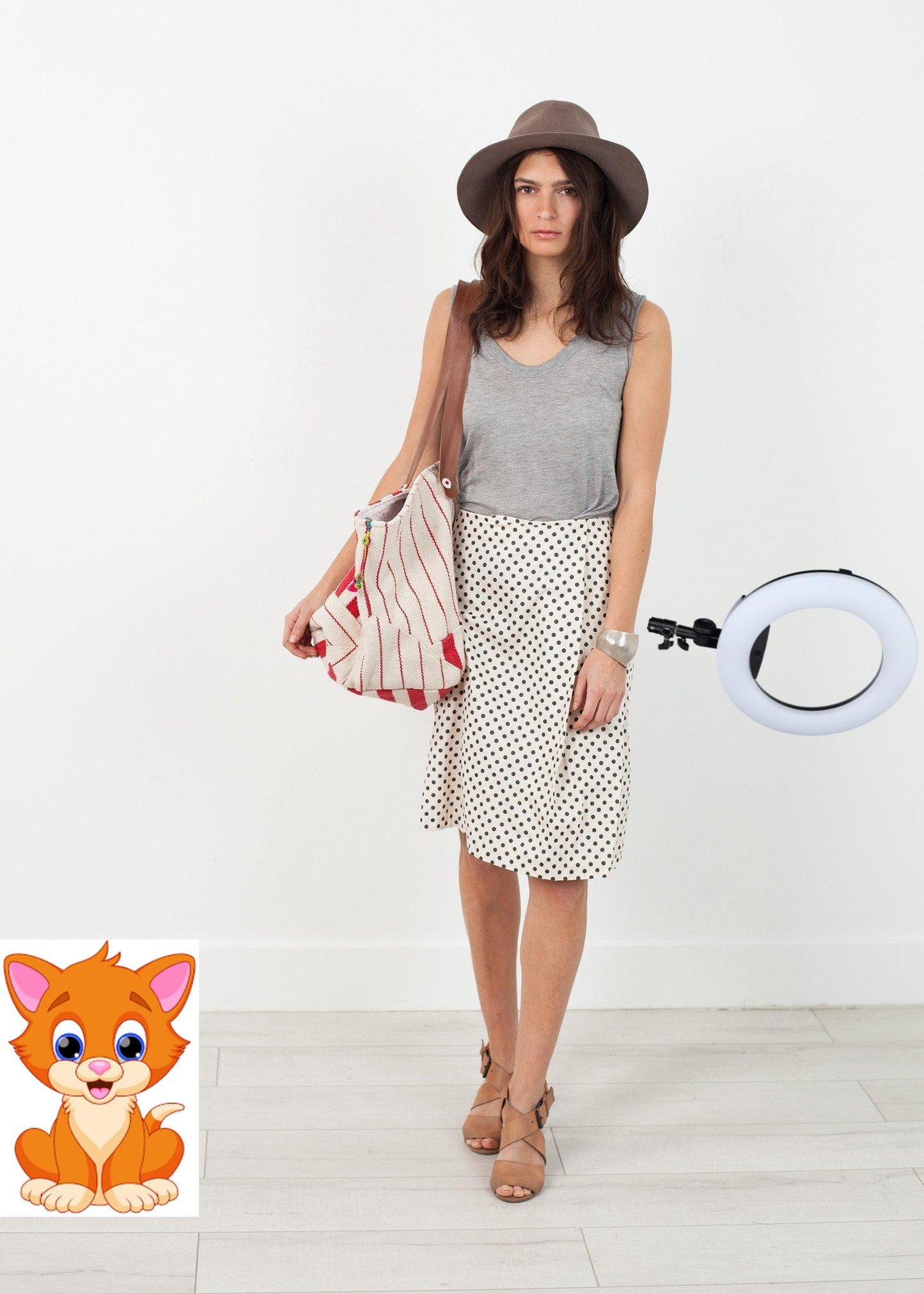 Pleated Skirt in Glitter Dots