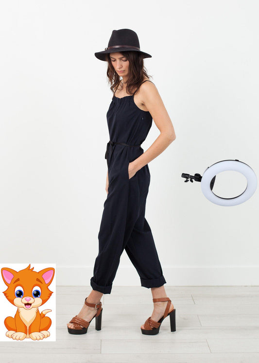 Sleeveless Jumpsuit in Navy