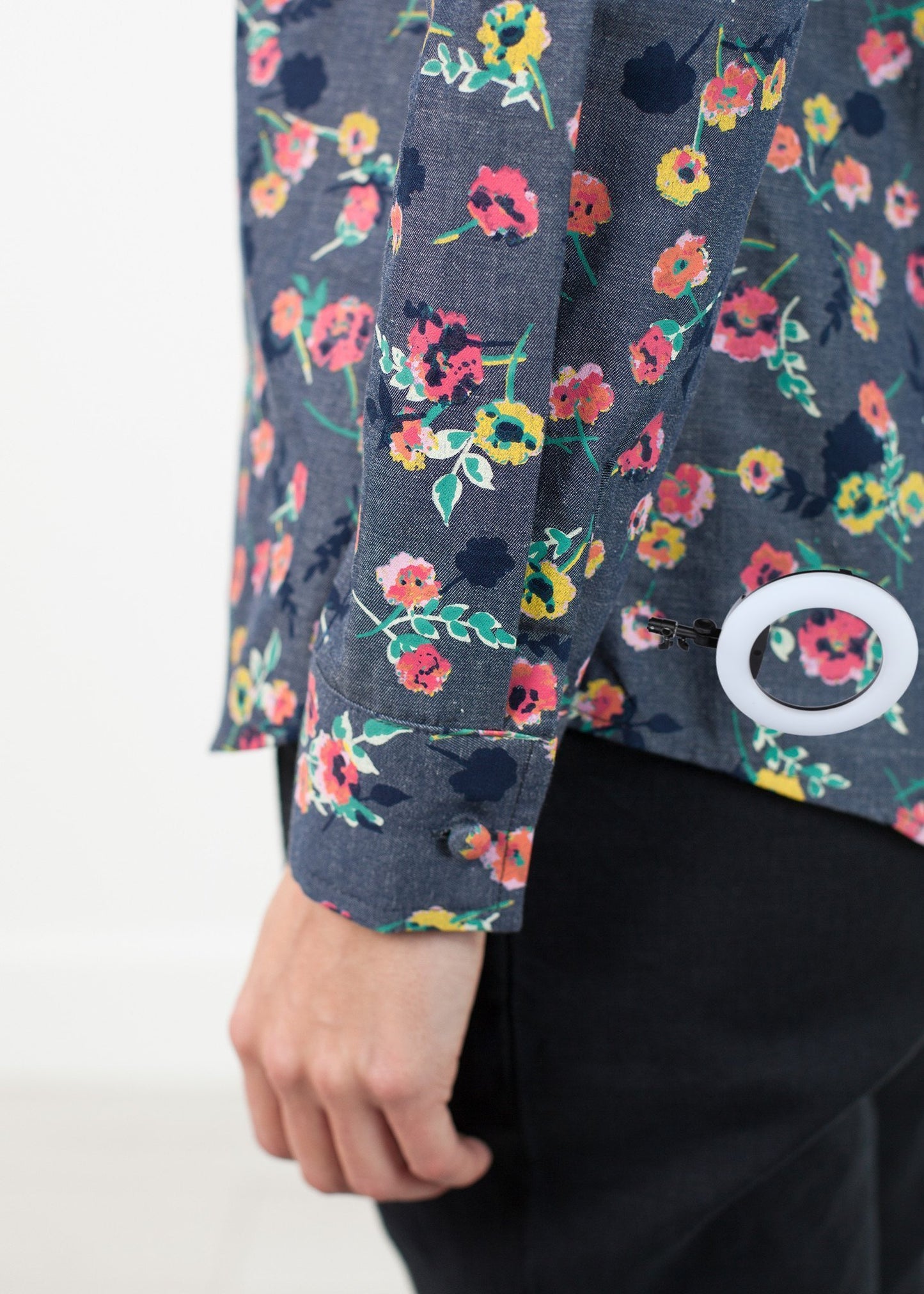 Long Sleeve Blouse in Black/Floral