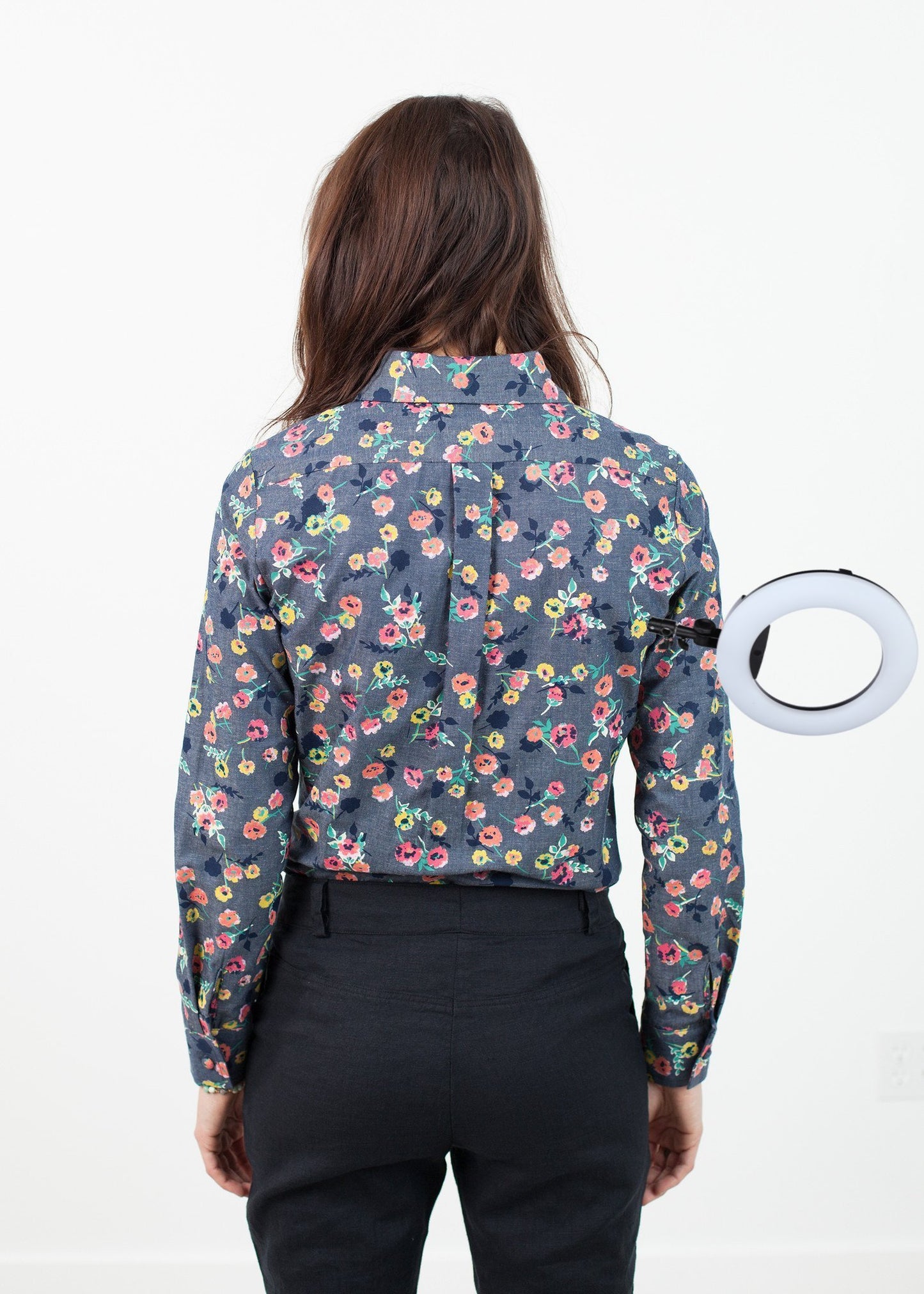 Long Sleeve Blouse in Black/Floral