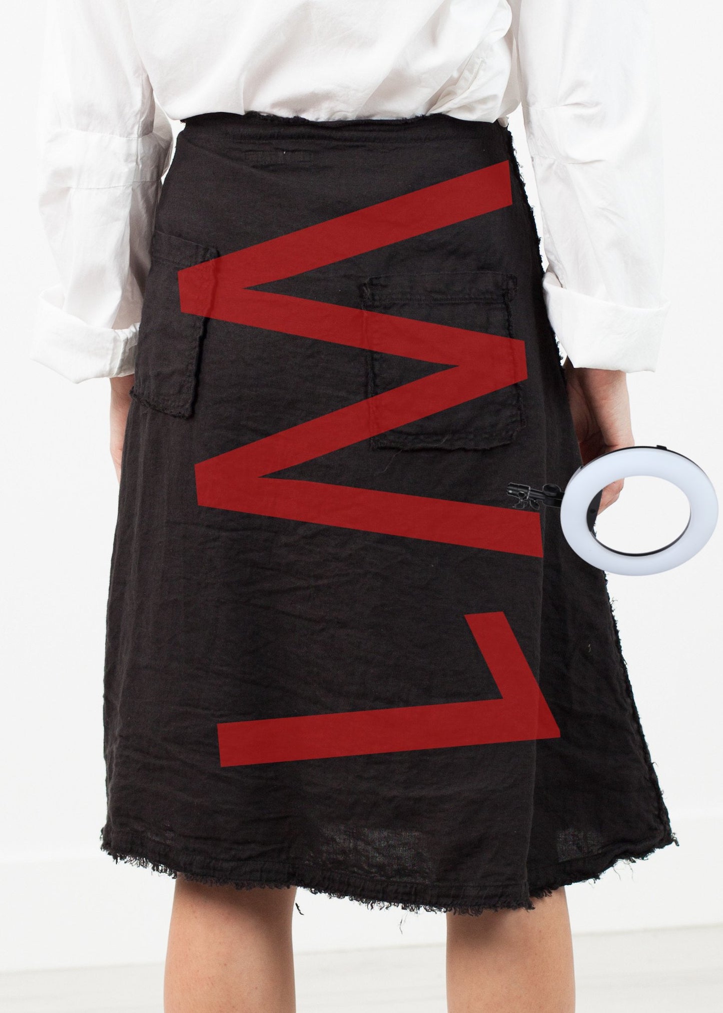 Wrap Snap Skirt in Black