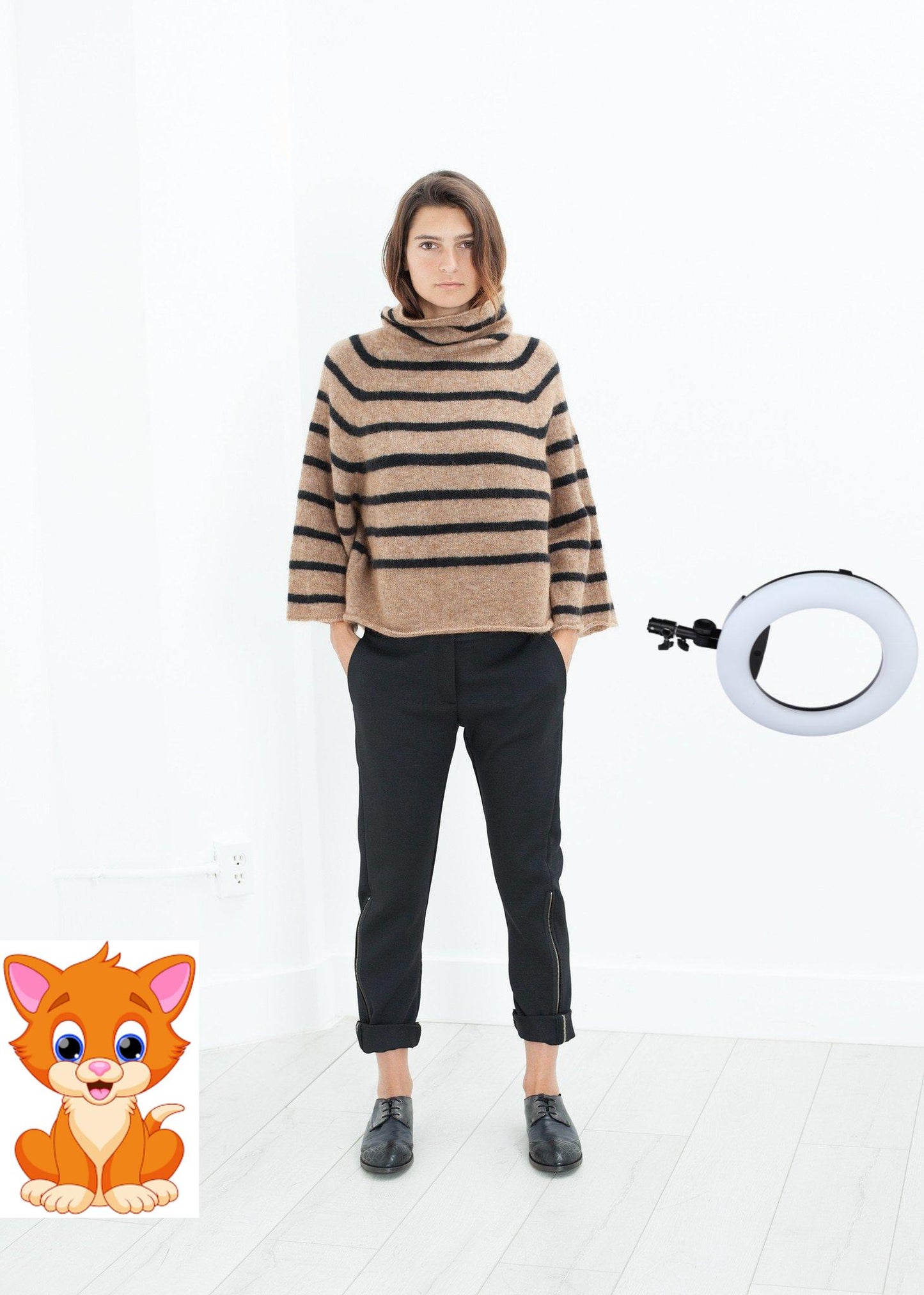 Side Zip Slim Pant in Black