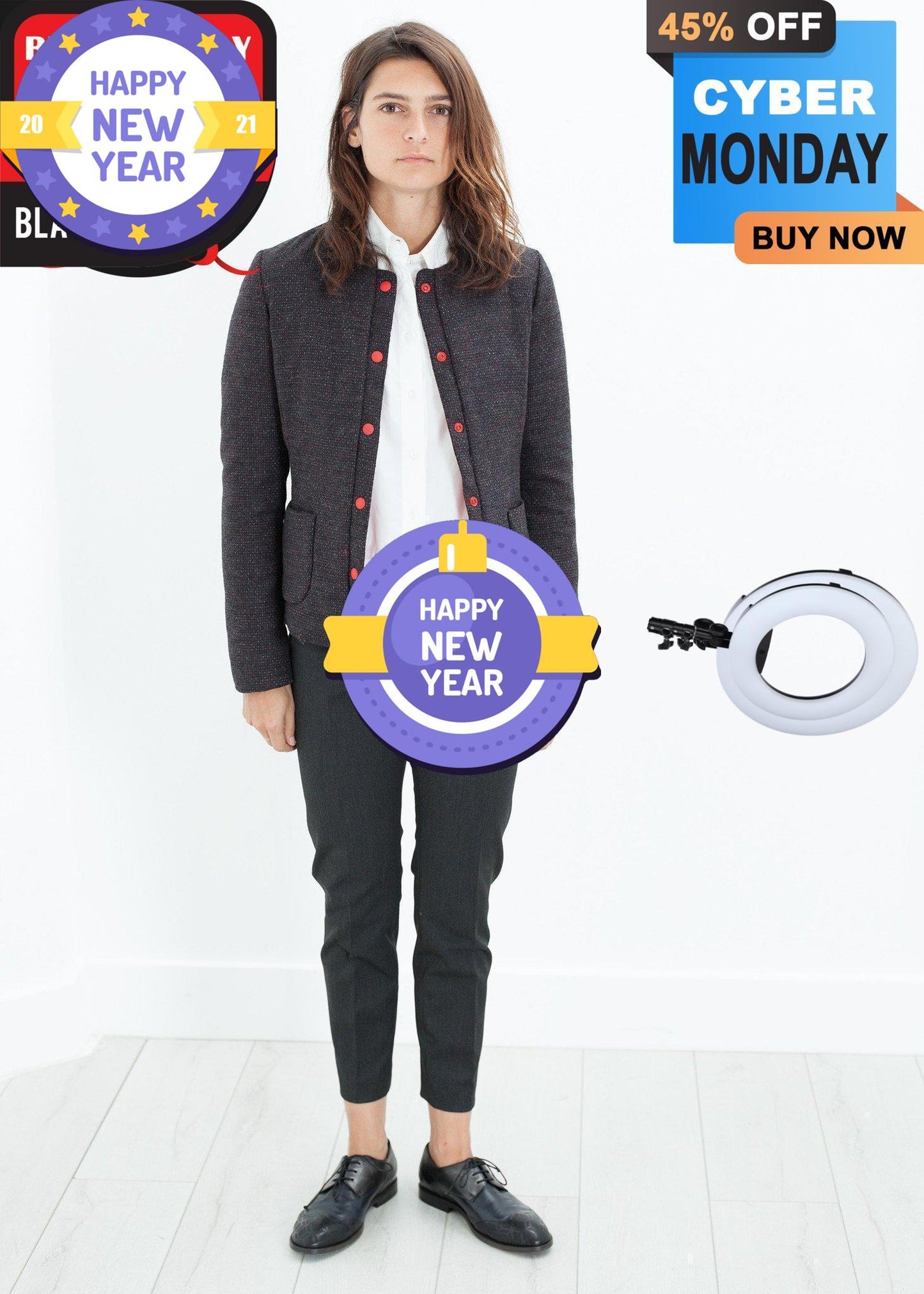 Camelia Reversible Jacket in Black/Red