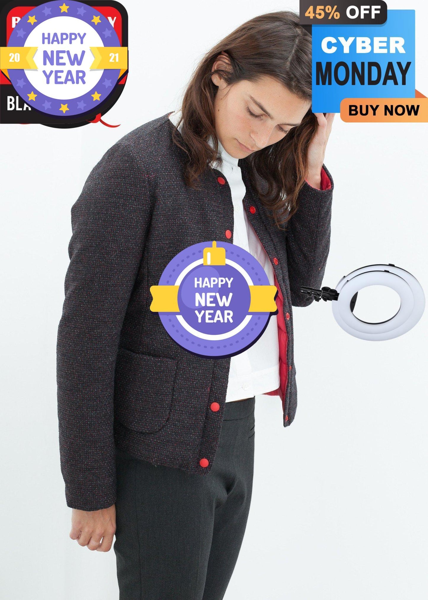 Camelia Reversible Jacket in Black/Red