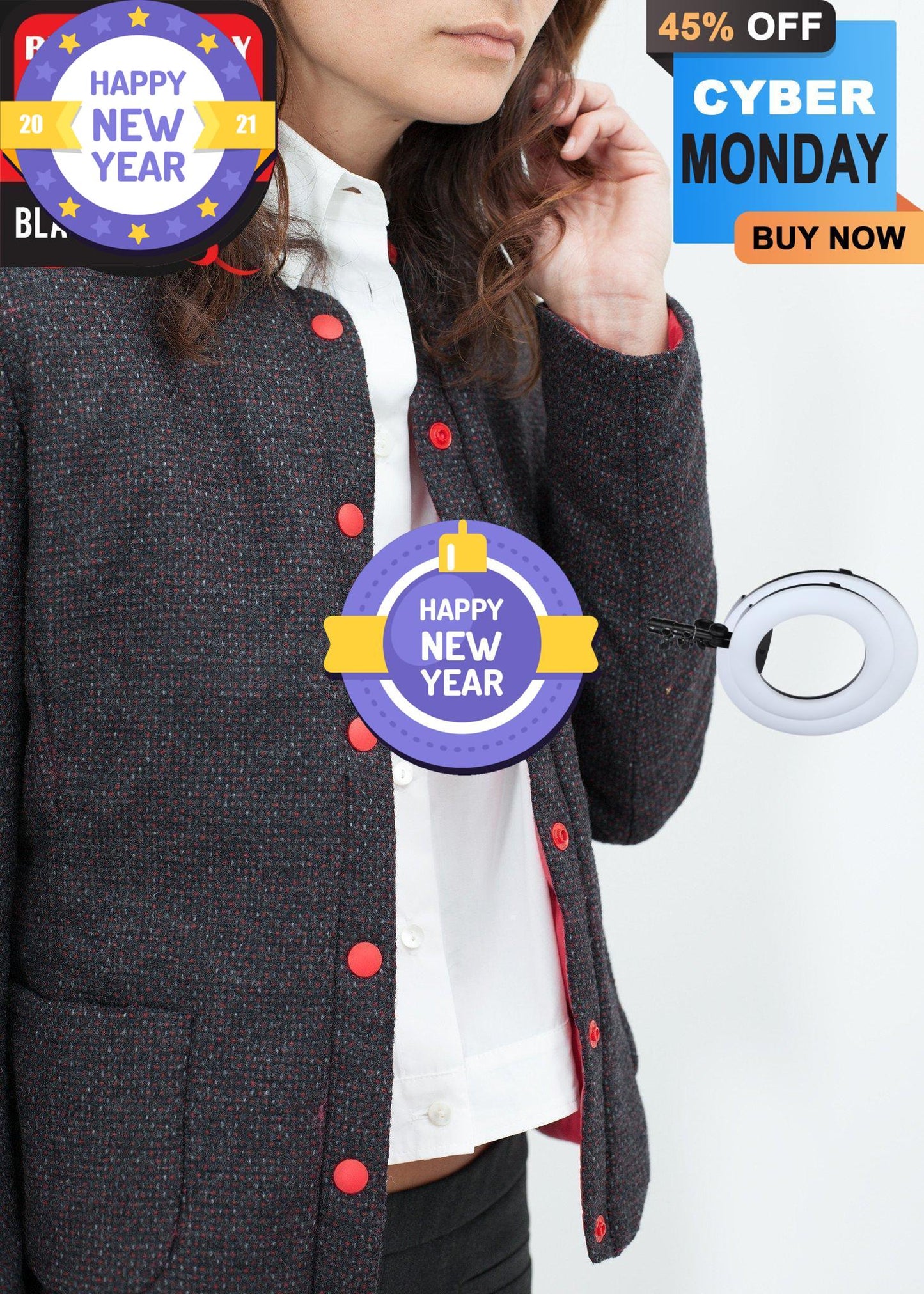 Camelia Reversible Jacket in Black/Red