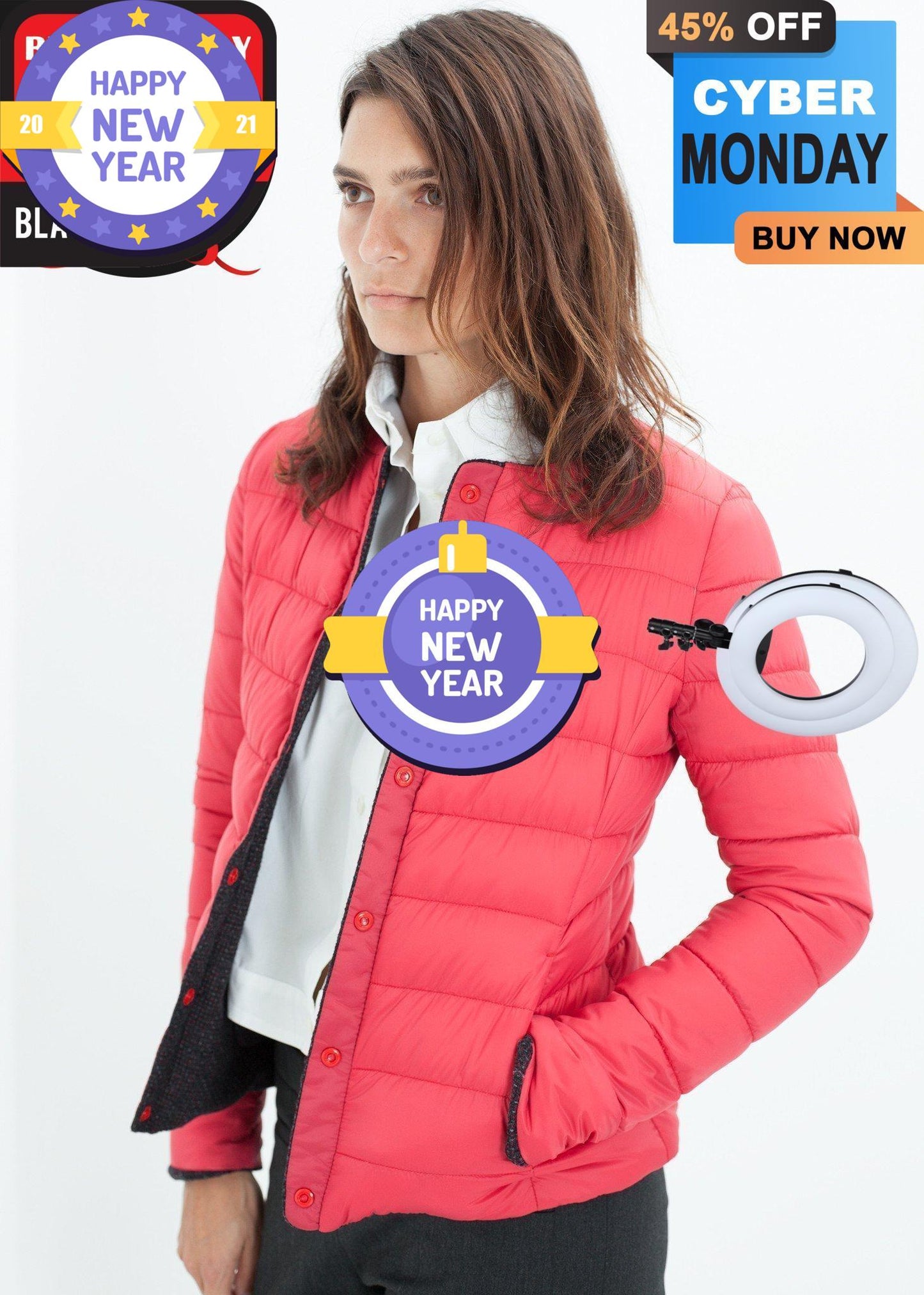 Camelia Reversible Jacket in Black/Red