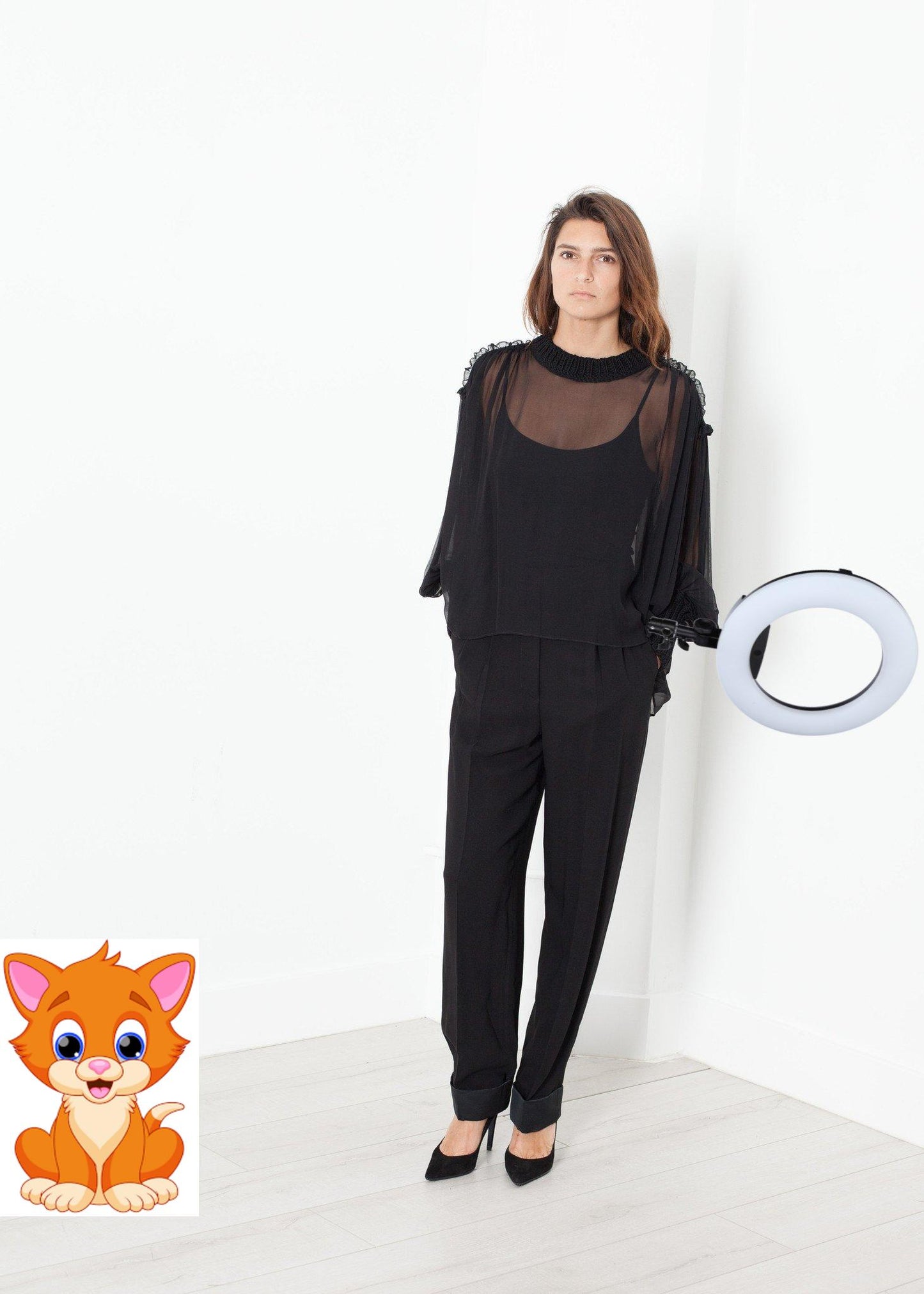 Poet Silk Sweater in Black