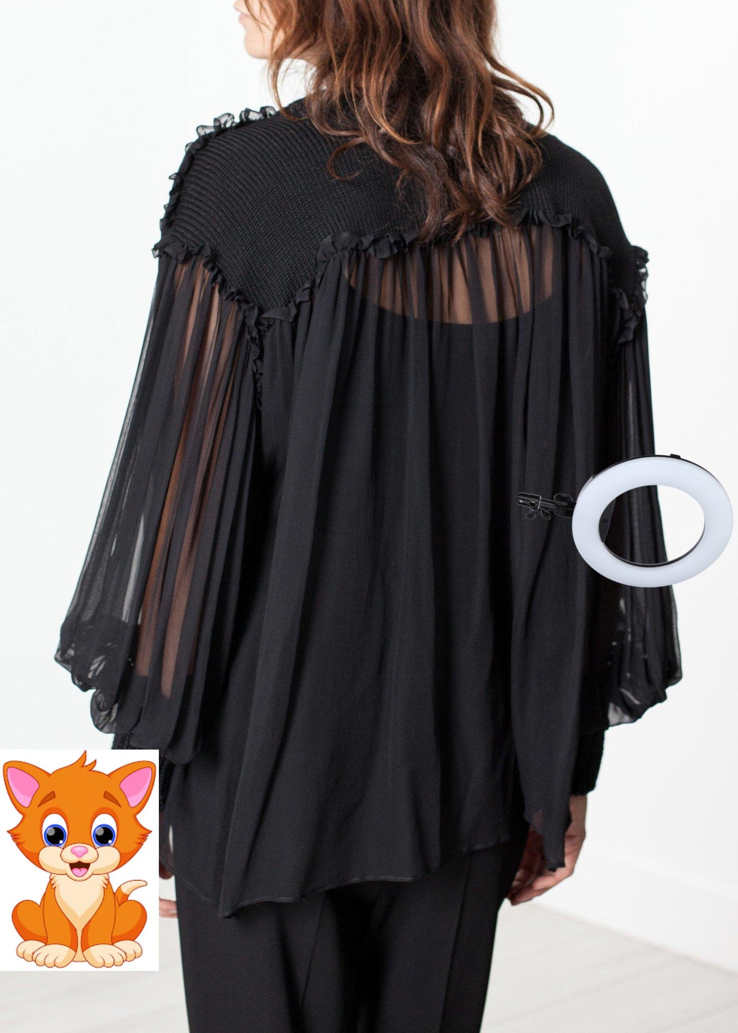 Poet Silk Sweater in Black