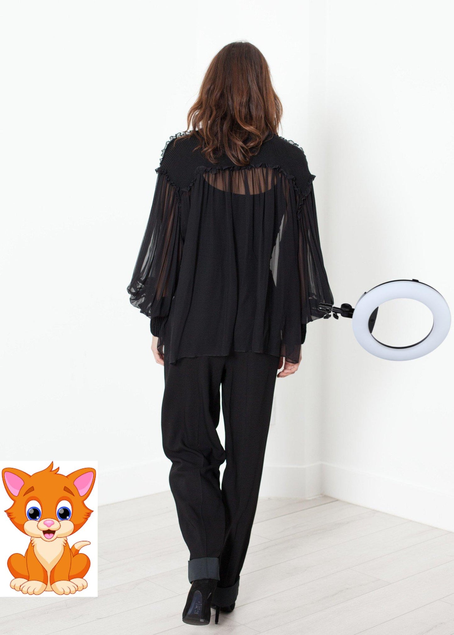 Poet Silk Sweater in Black