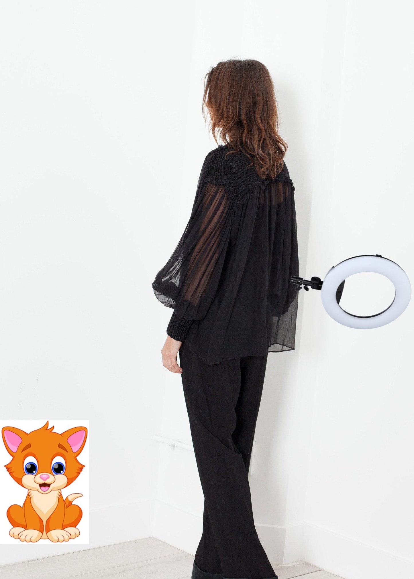 Poet Silk Sweater in Black