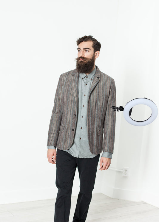 Watercolor Sport Jacket in Brown/Blue