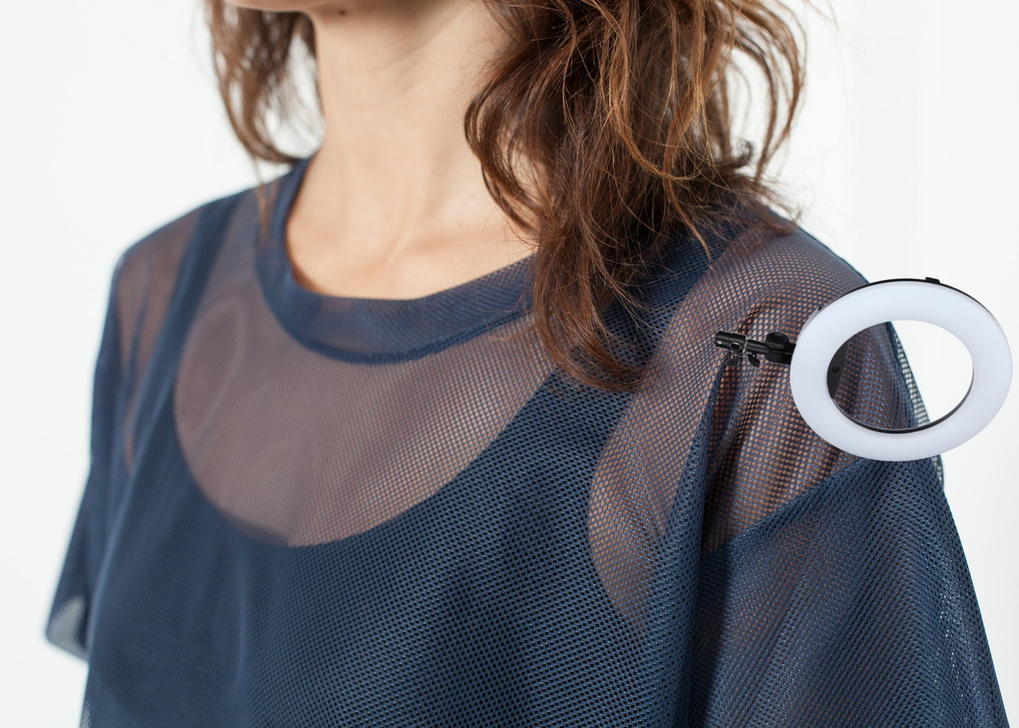 Mesh Over Dress in Navy