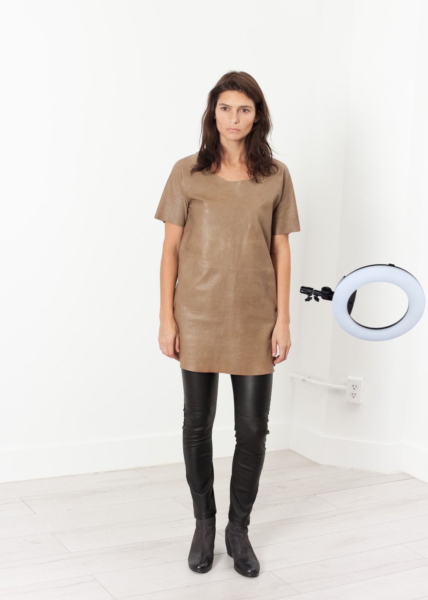 Leather Front Tunic