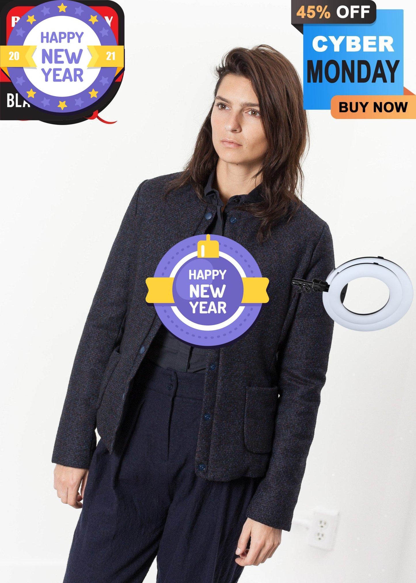 Camelia Reversible Jacket in Navy/Blue