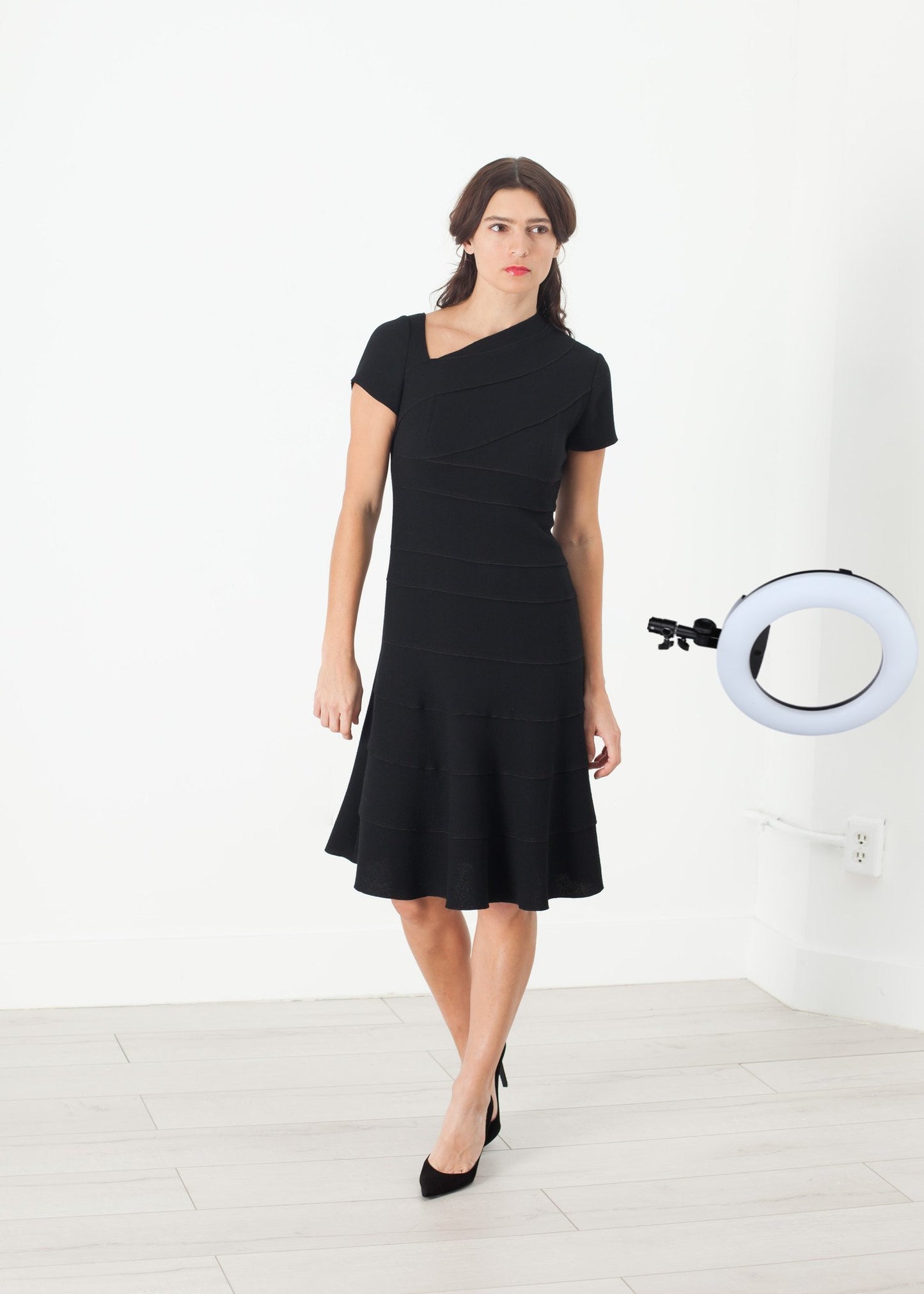 Lined Silhouette Dress in Black