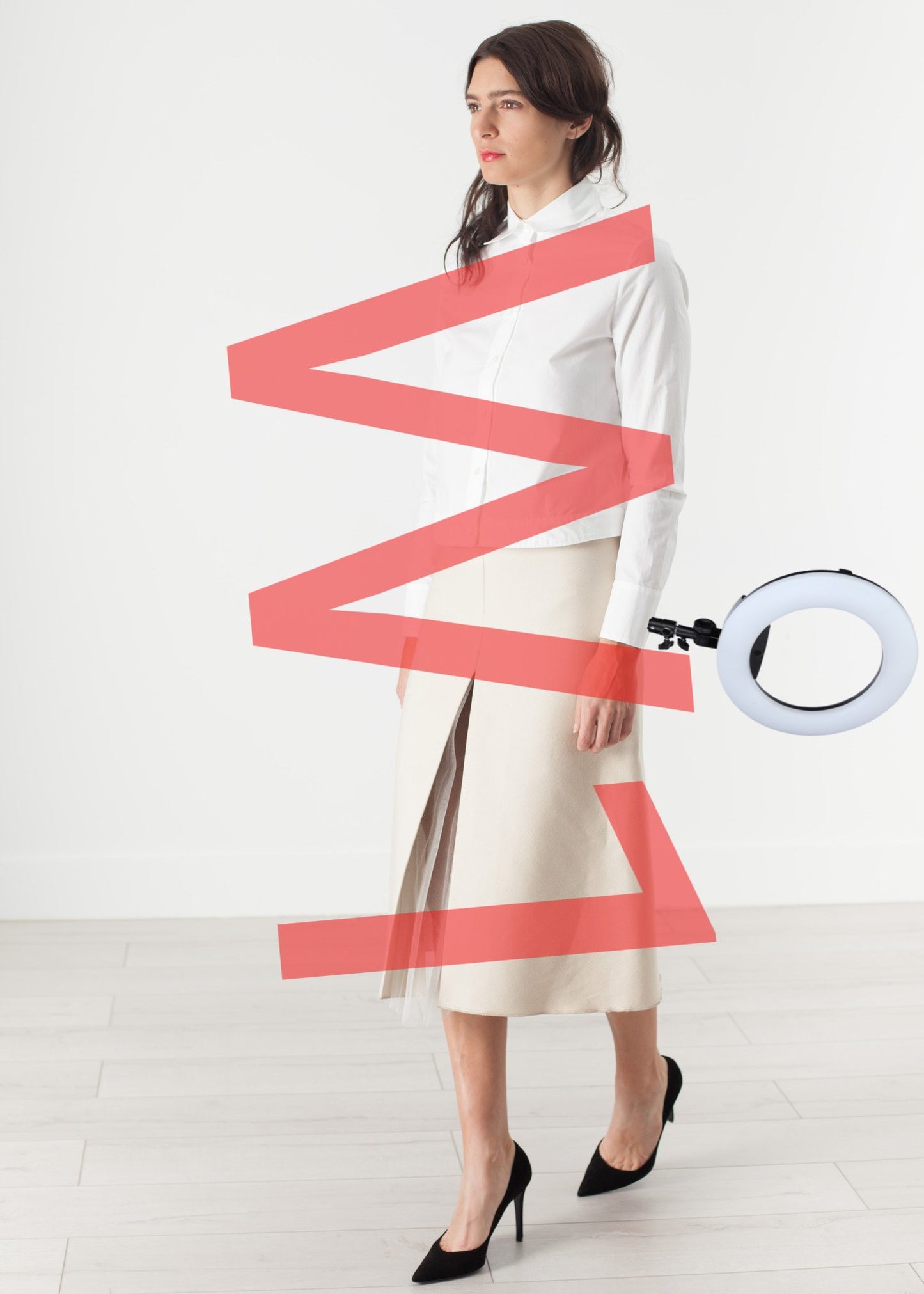 Tulle Pleat Skirt in Cream