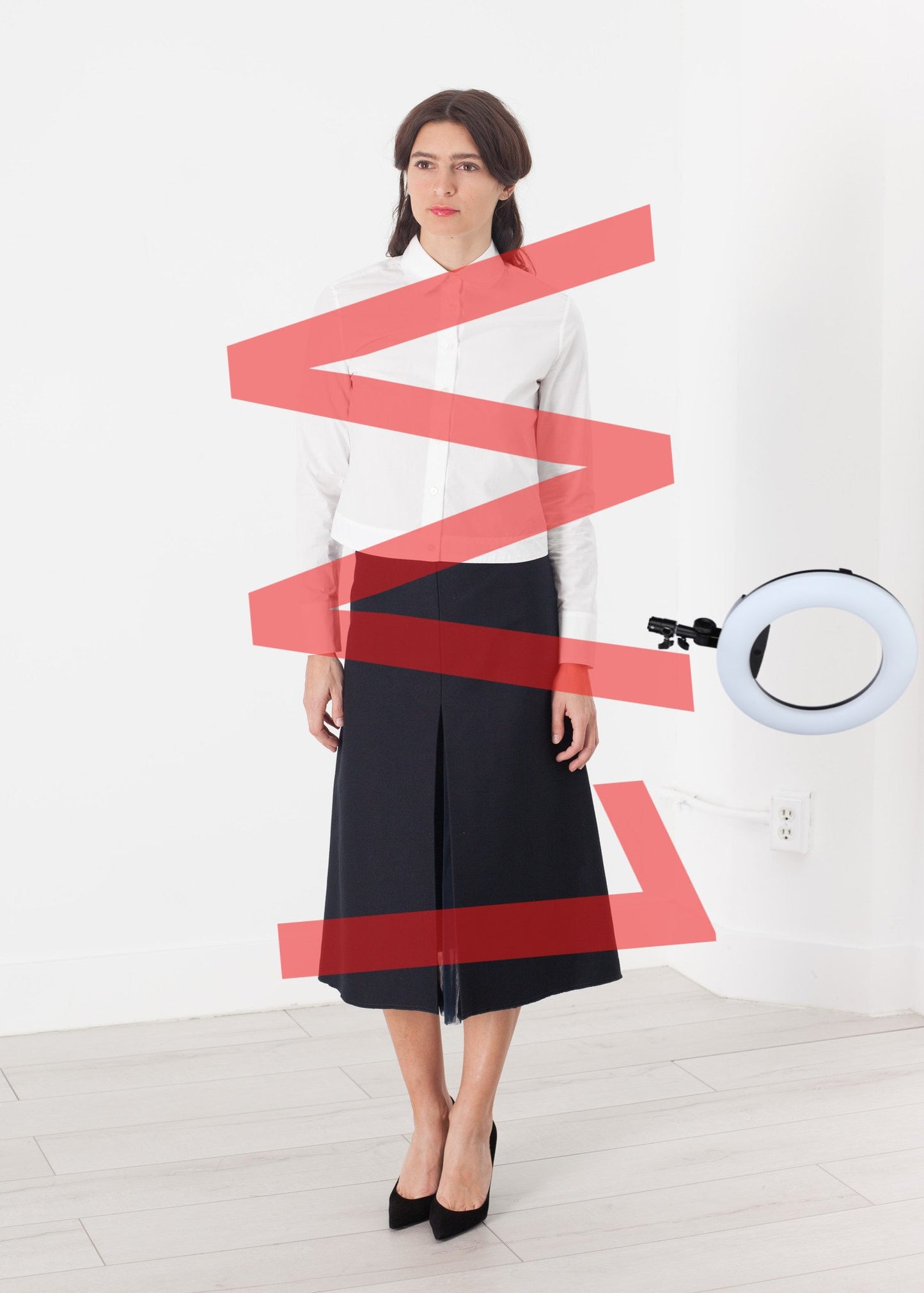 Tulle Pleat Skirt in Navy