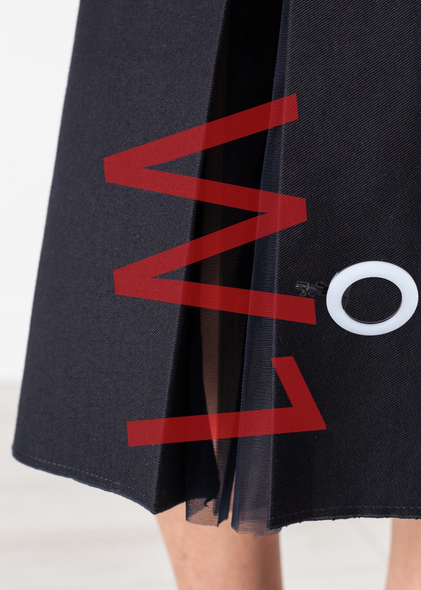 Tulle Pleat Skirt in Navy