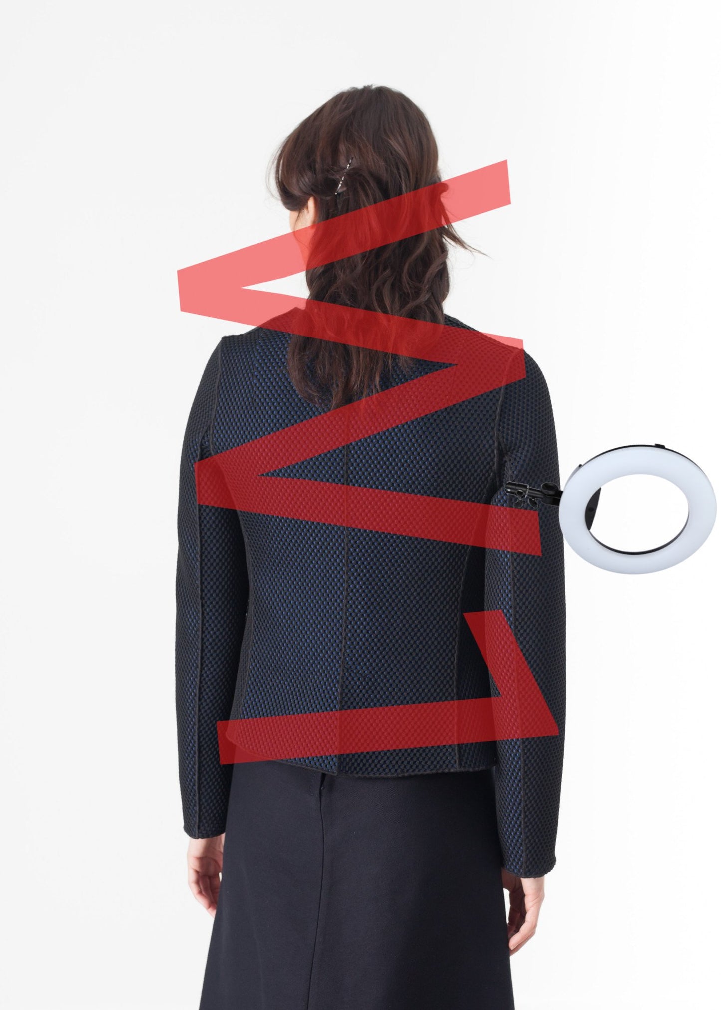 Weave Jacket in Black/Blue