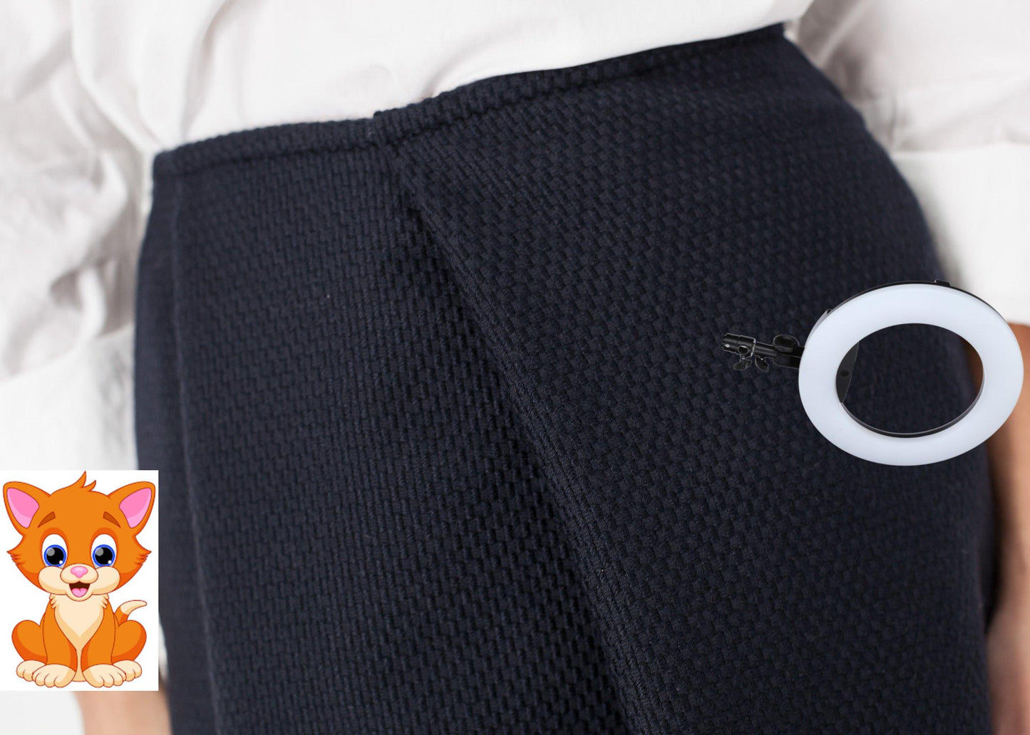 Pleated Wool Skirt in Navy