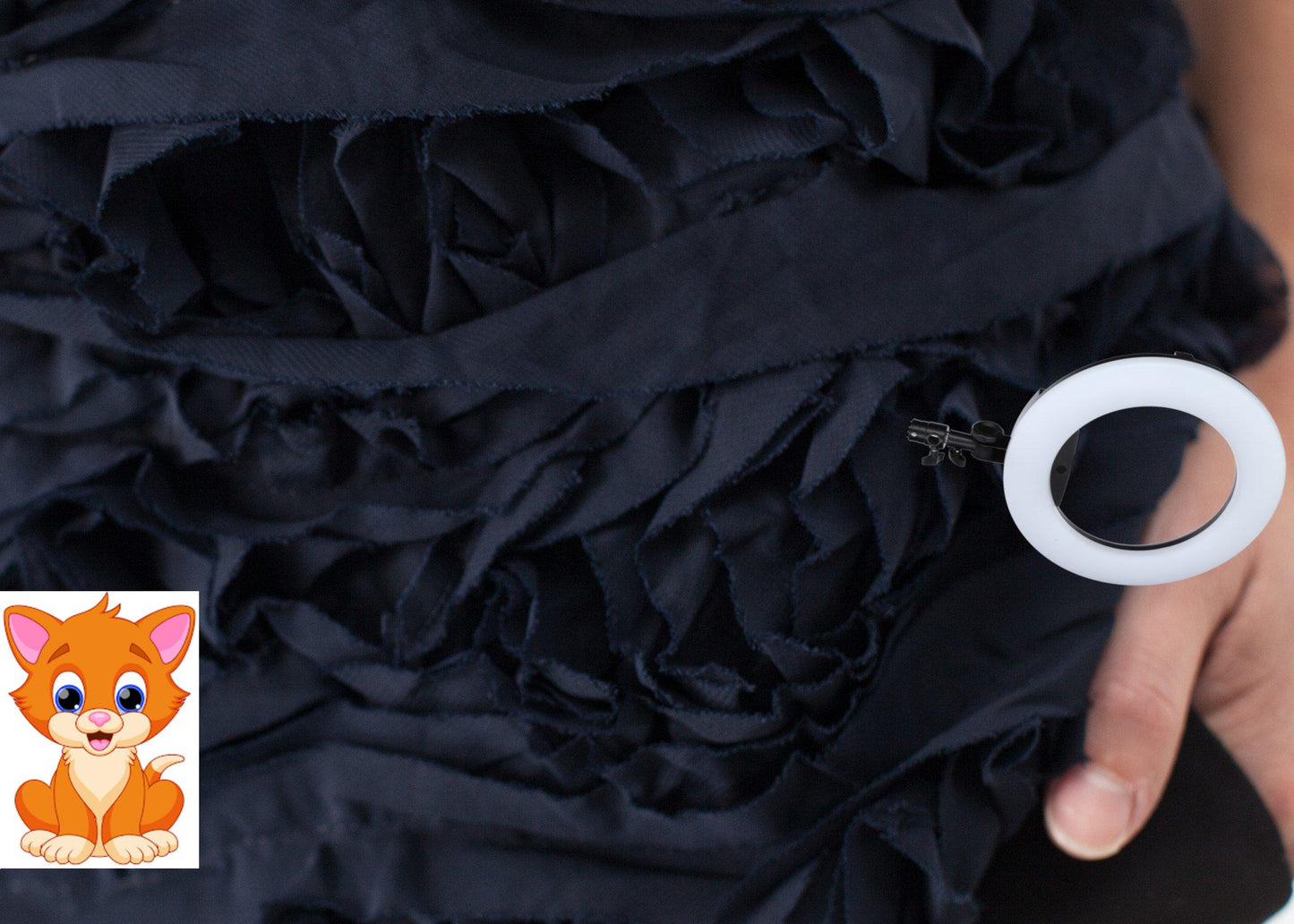 Ruffled Tank Top in Navy