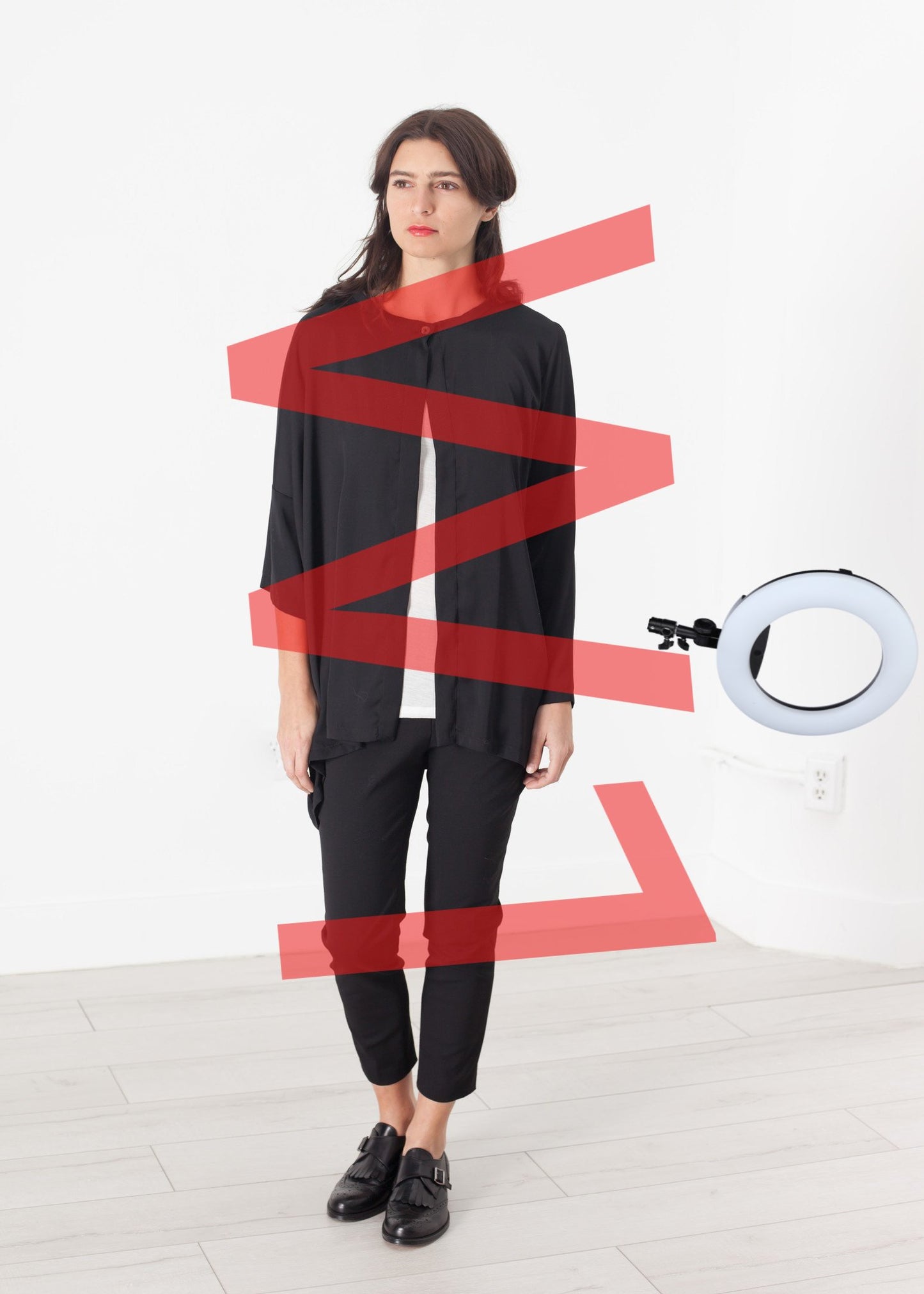 Unbalanced Cardigan in Black