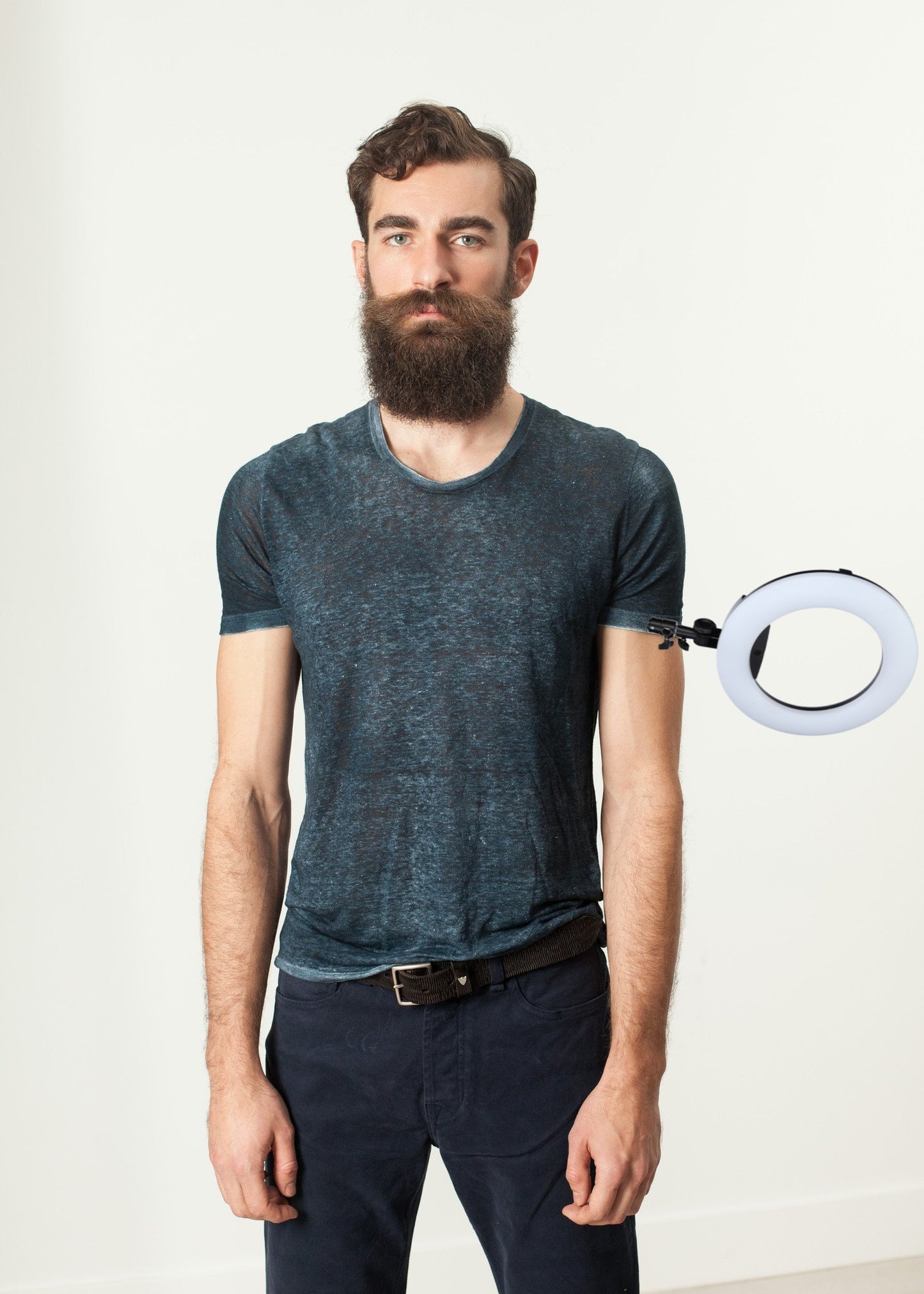 Melange T-Shirt in Navy/Black