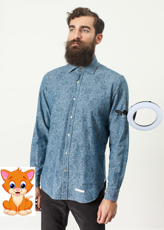 Floral Button-Up in Blue
