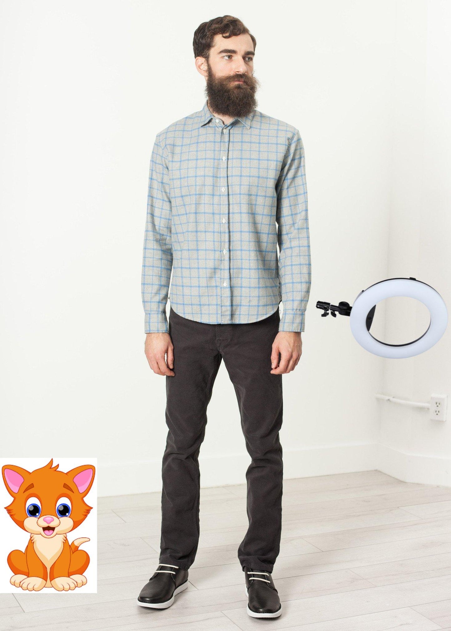 Paul Shirt in Grey Flannel