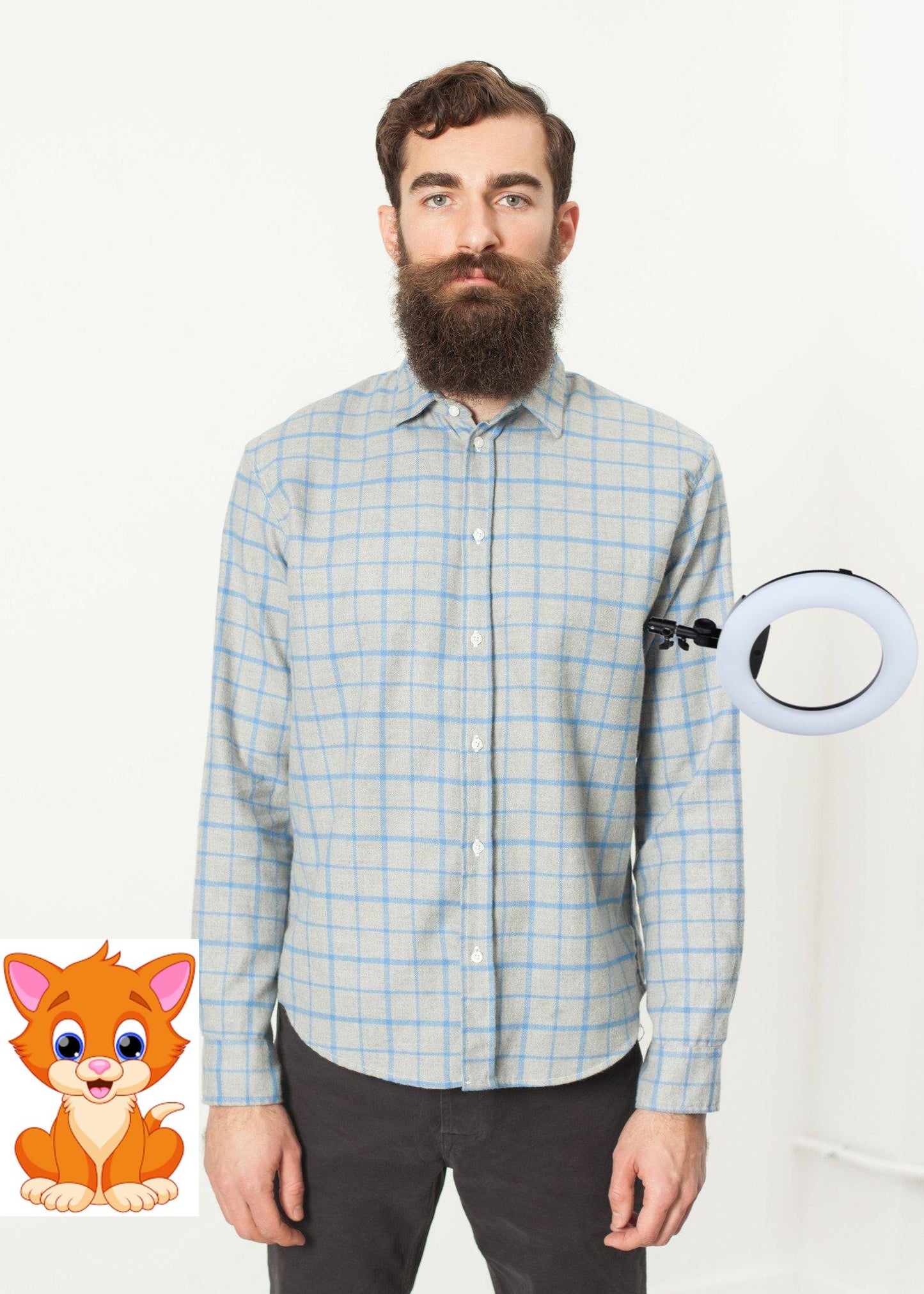 Paul Shirt in Grey Flannel