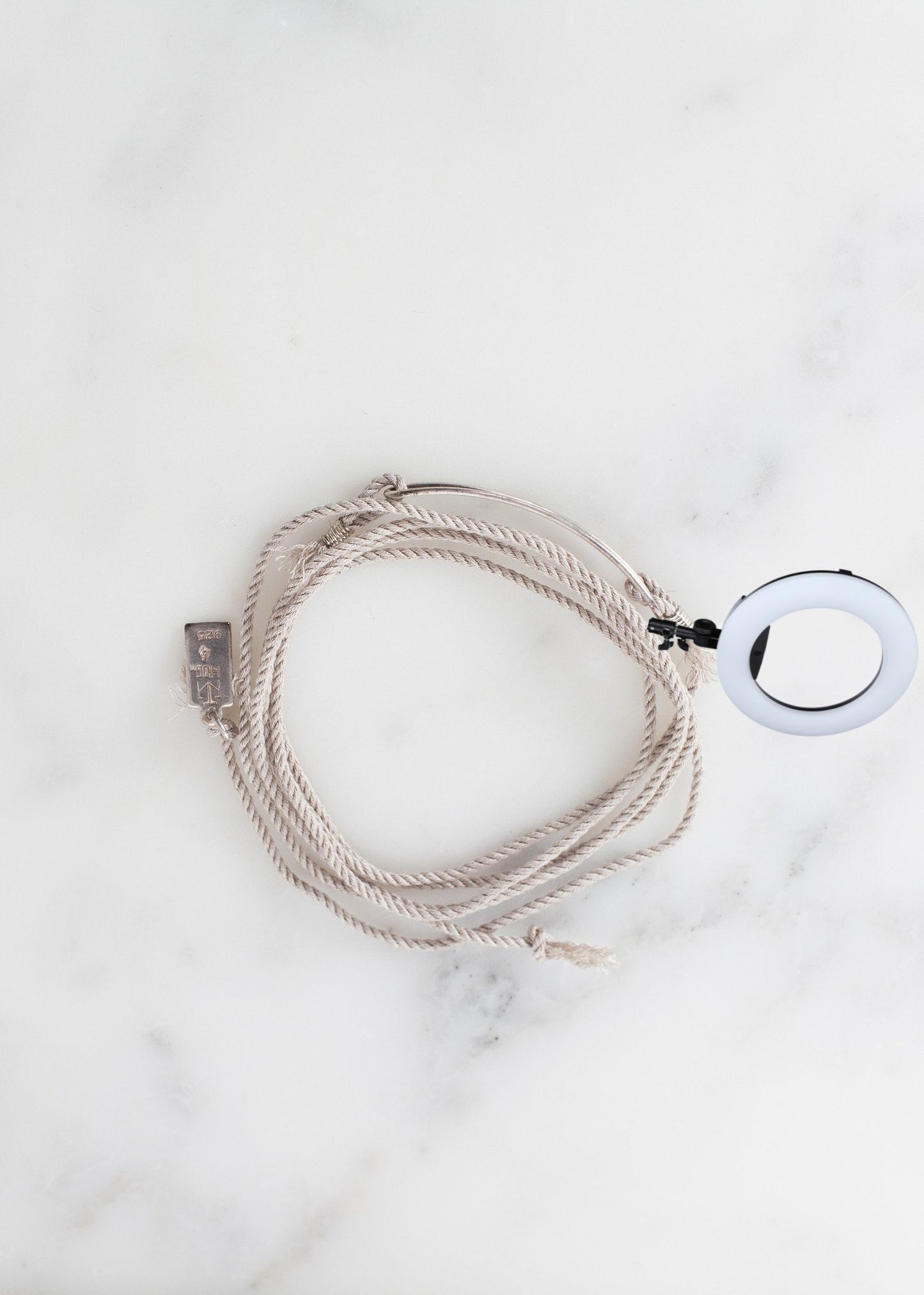 Bracelet 85 in Grey Silk/Silver