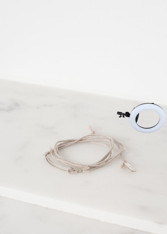 Bracelet 85 in Grey Silk/Silver