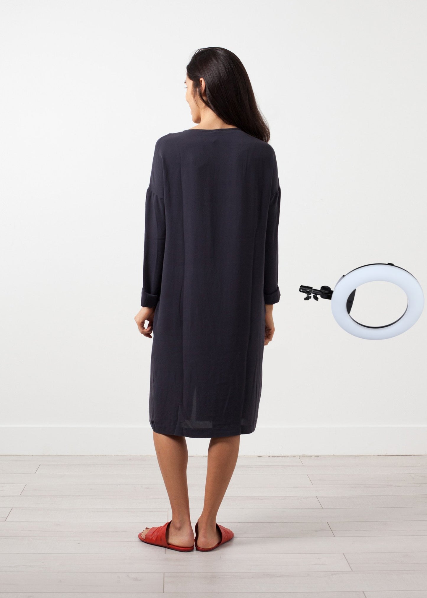 Long Sleeve Silk Dress