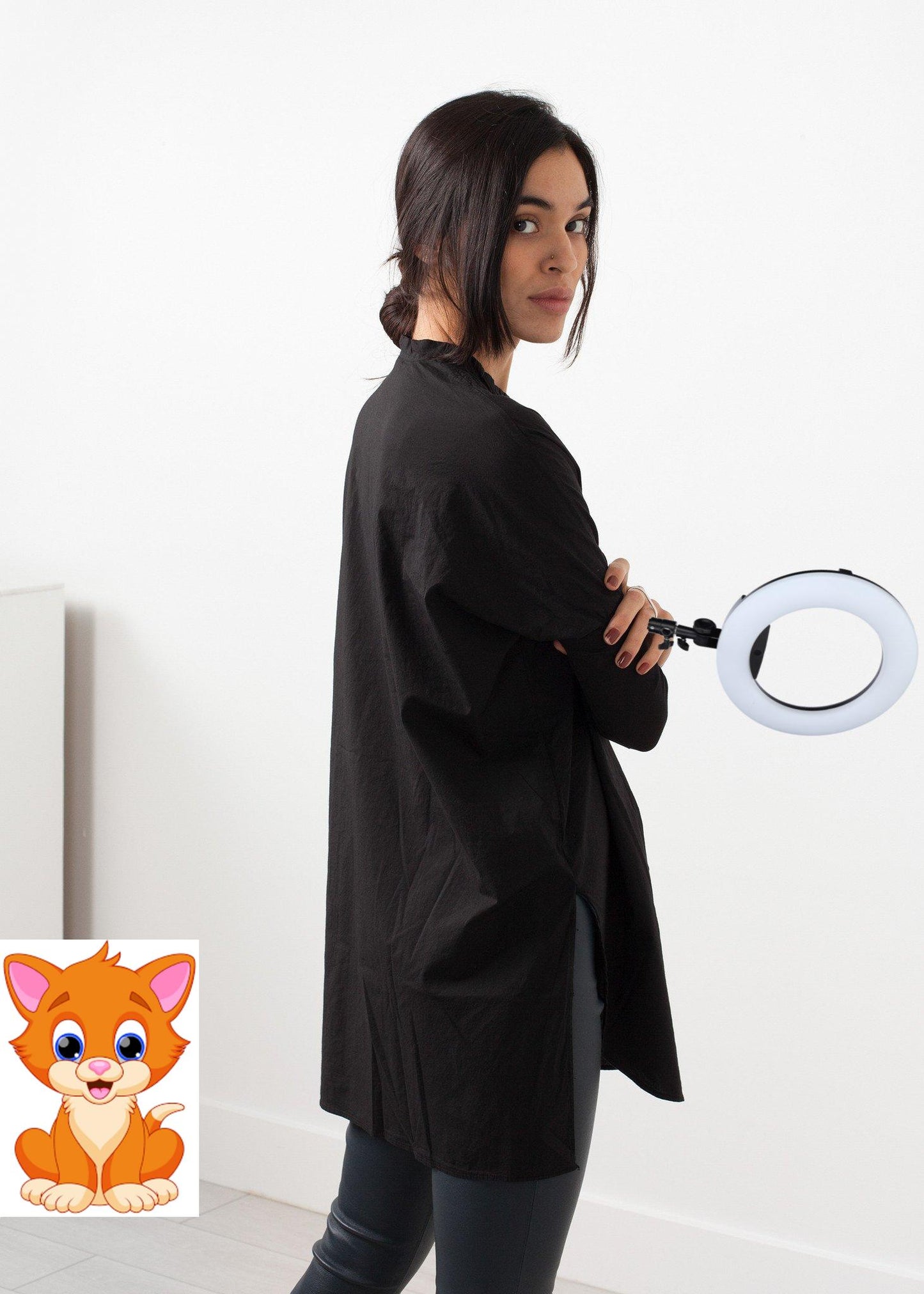 Oversized Bibbed Blouse