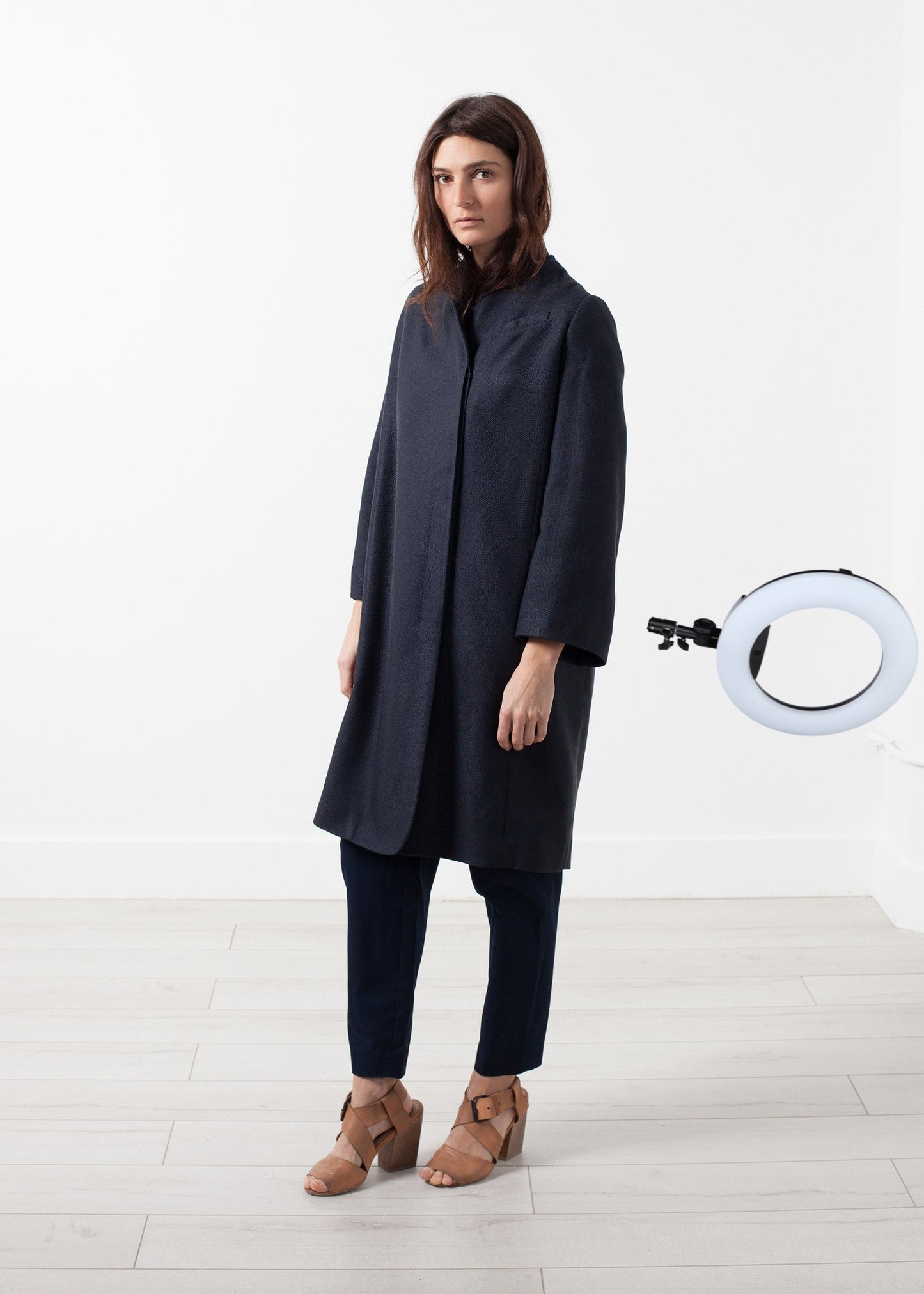 Woven Pleat Back Coat