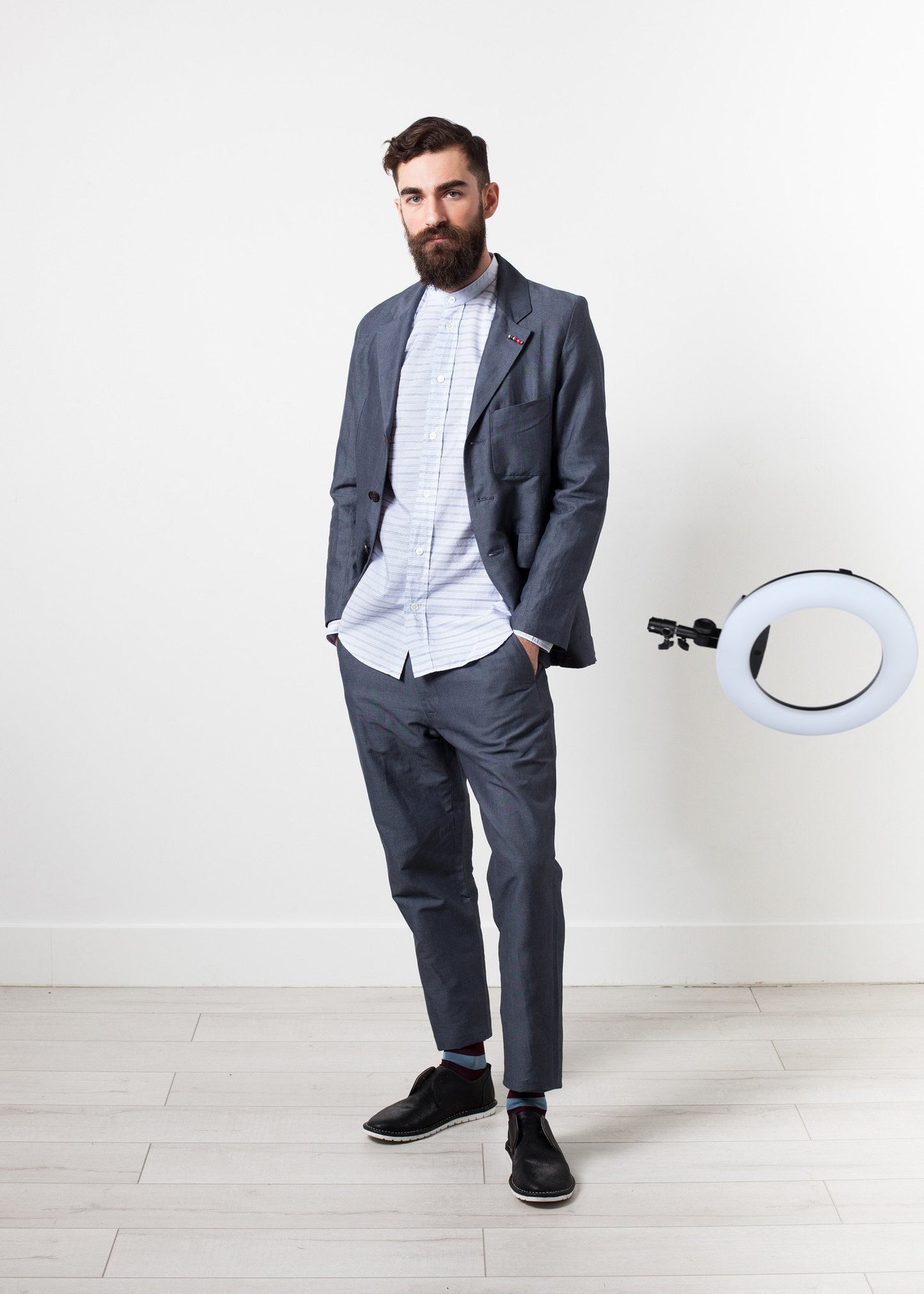 Mandarin Collar Formal Shirt