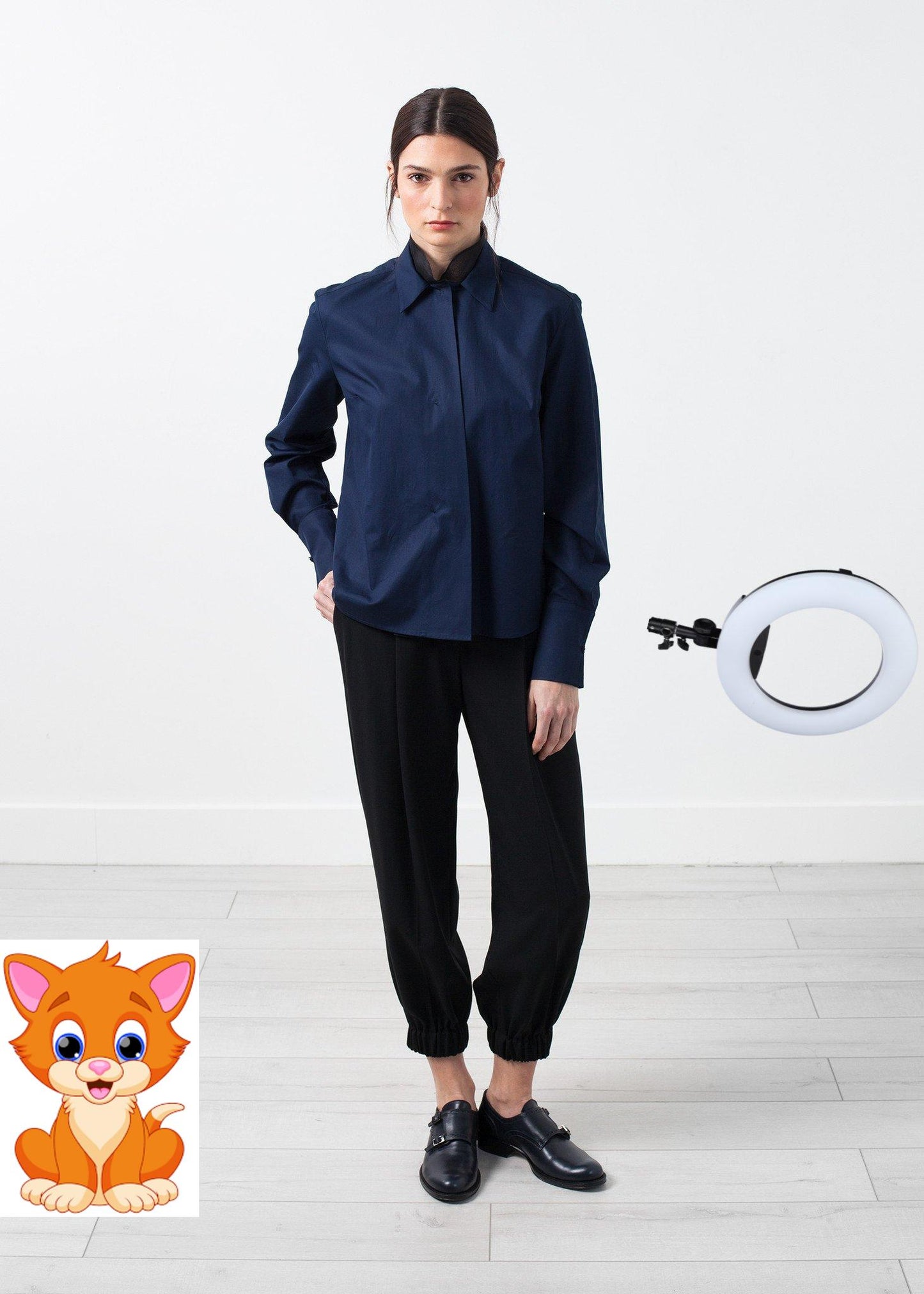 Sheer Silk Collar Button Up