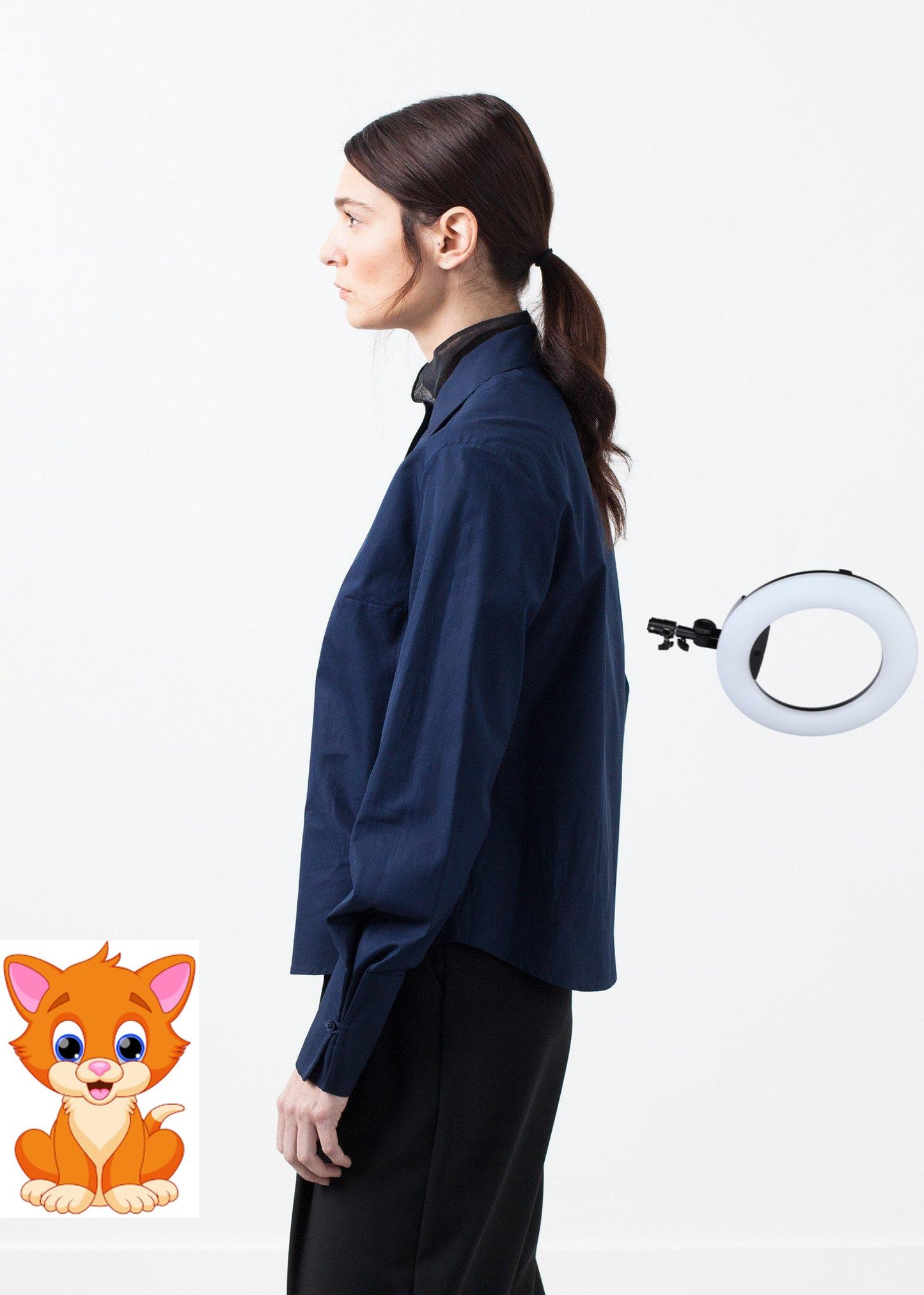 Sheer Silk Collar Button Up