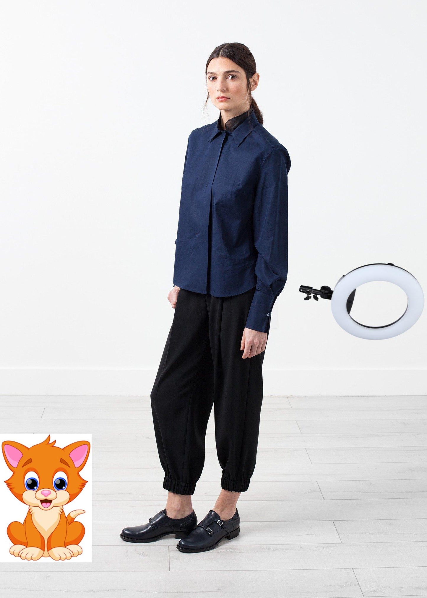 Sheer Silk Collar Button Up