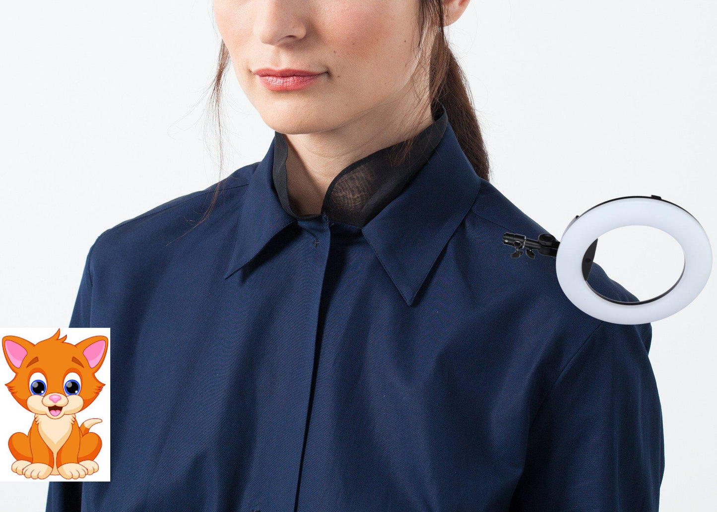 Sheer Silk Collar Button Up