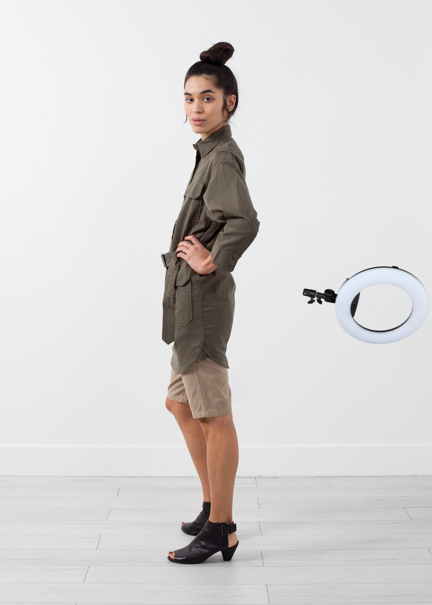 Belted Surplus Dress