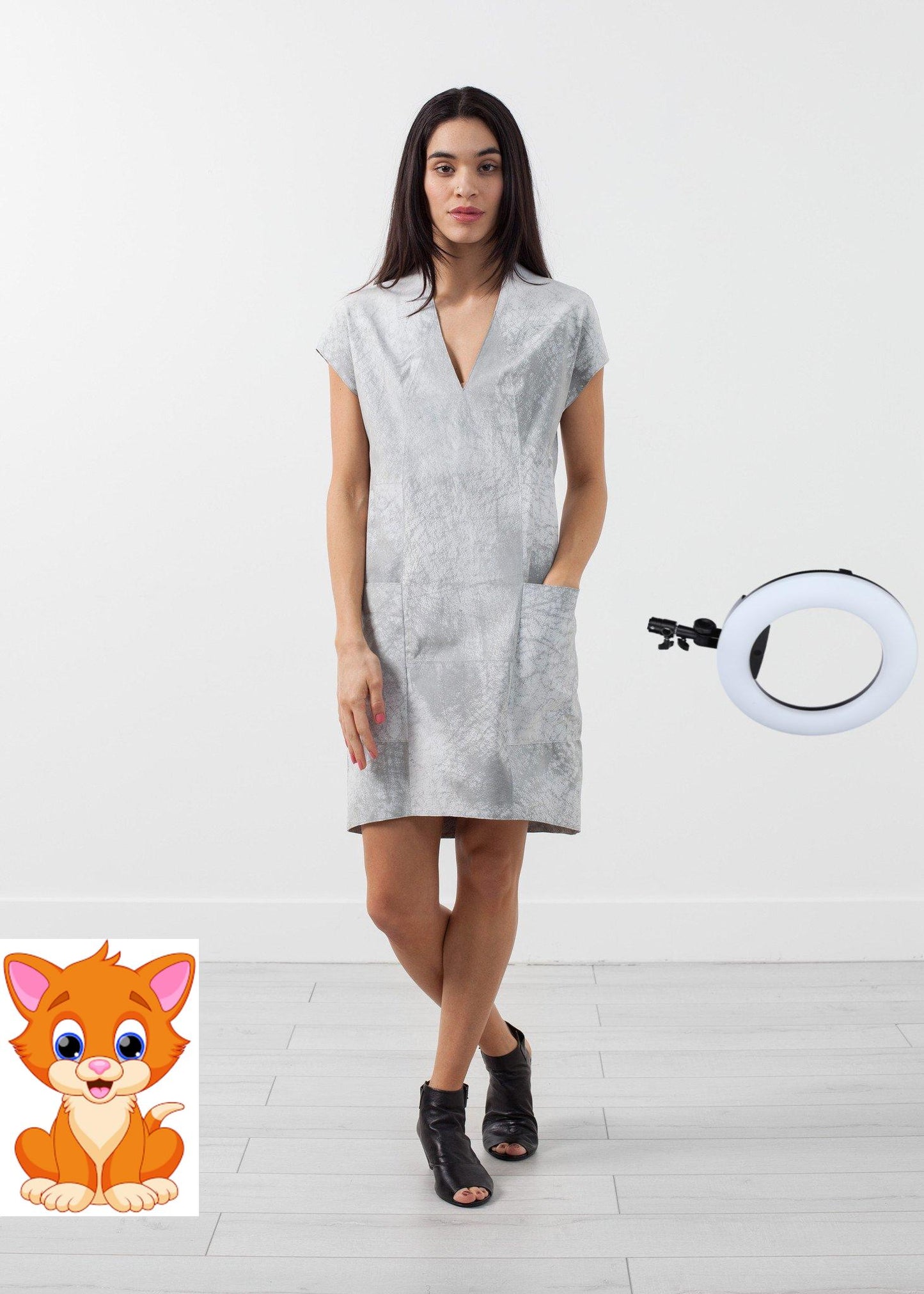 Polygon Leather Dress