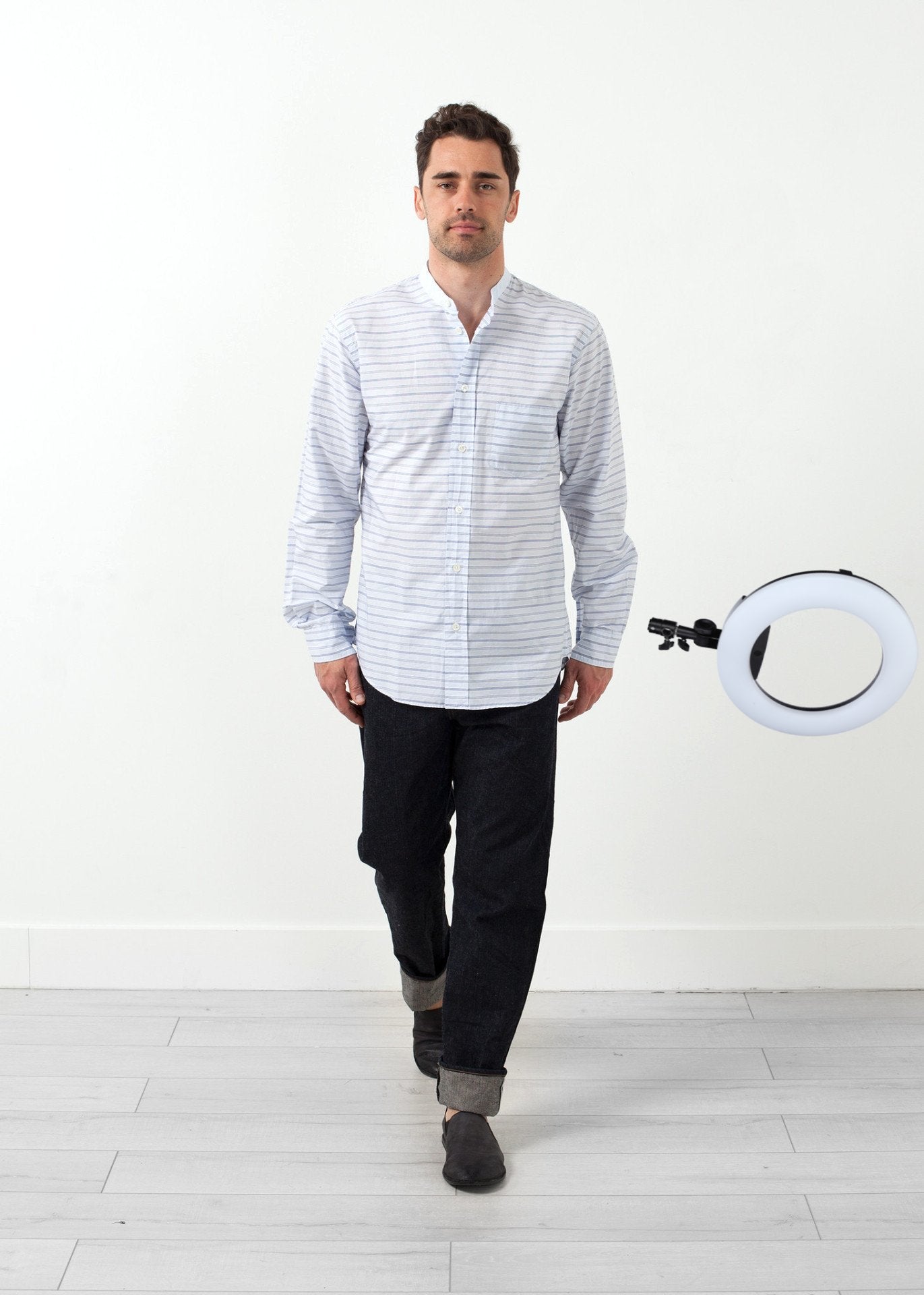 Mandarin Collar Formal Shirt