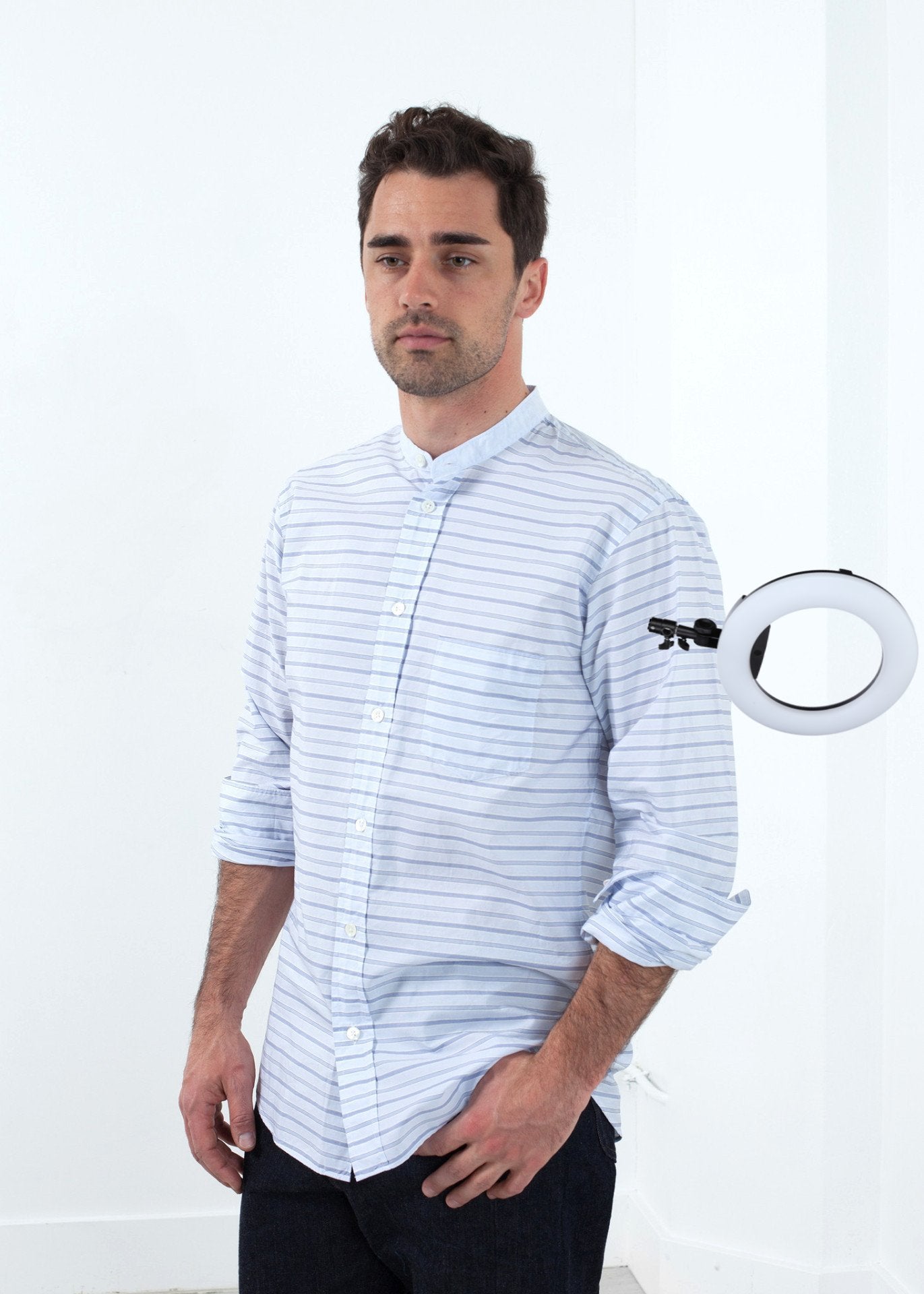 Mandarin Collar Formal Shirt