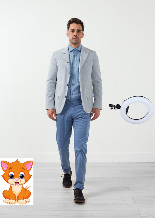 Seersucker Five Button Blazer