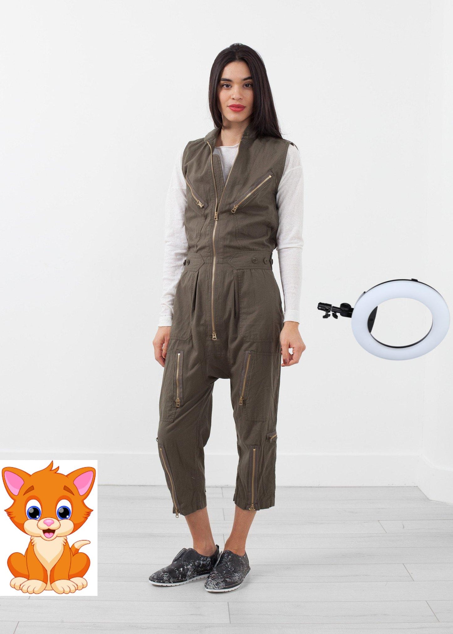 Sleeveless Harem Flightsuit