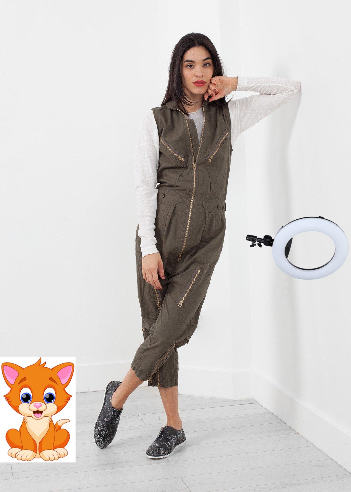 Sleeveless Harem Flightsuit