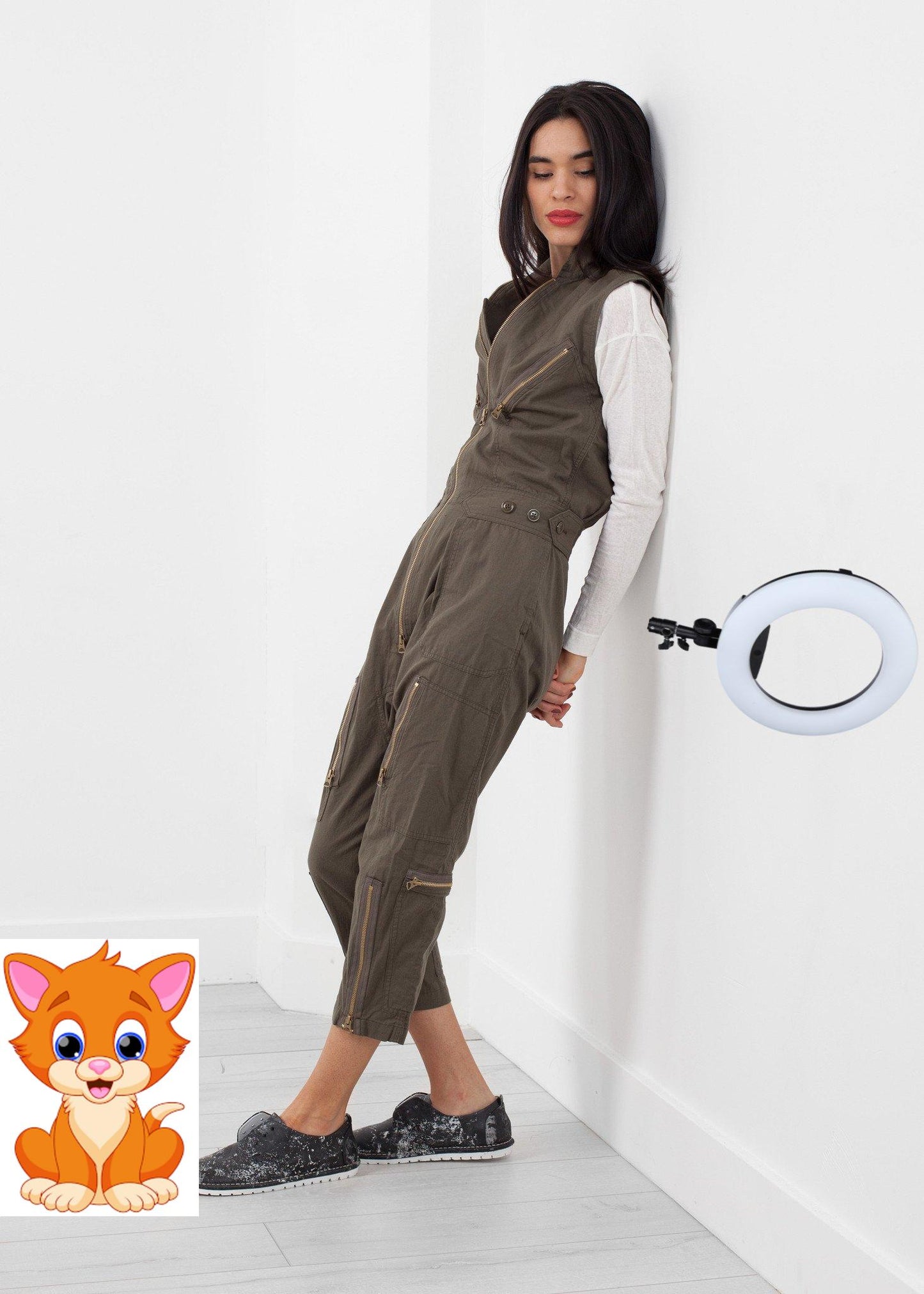 Sleeveless Harem Flightsuit